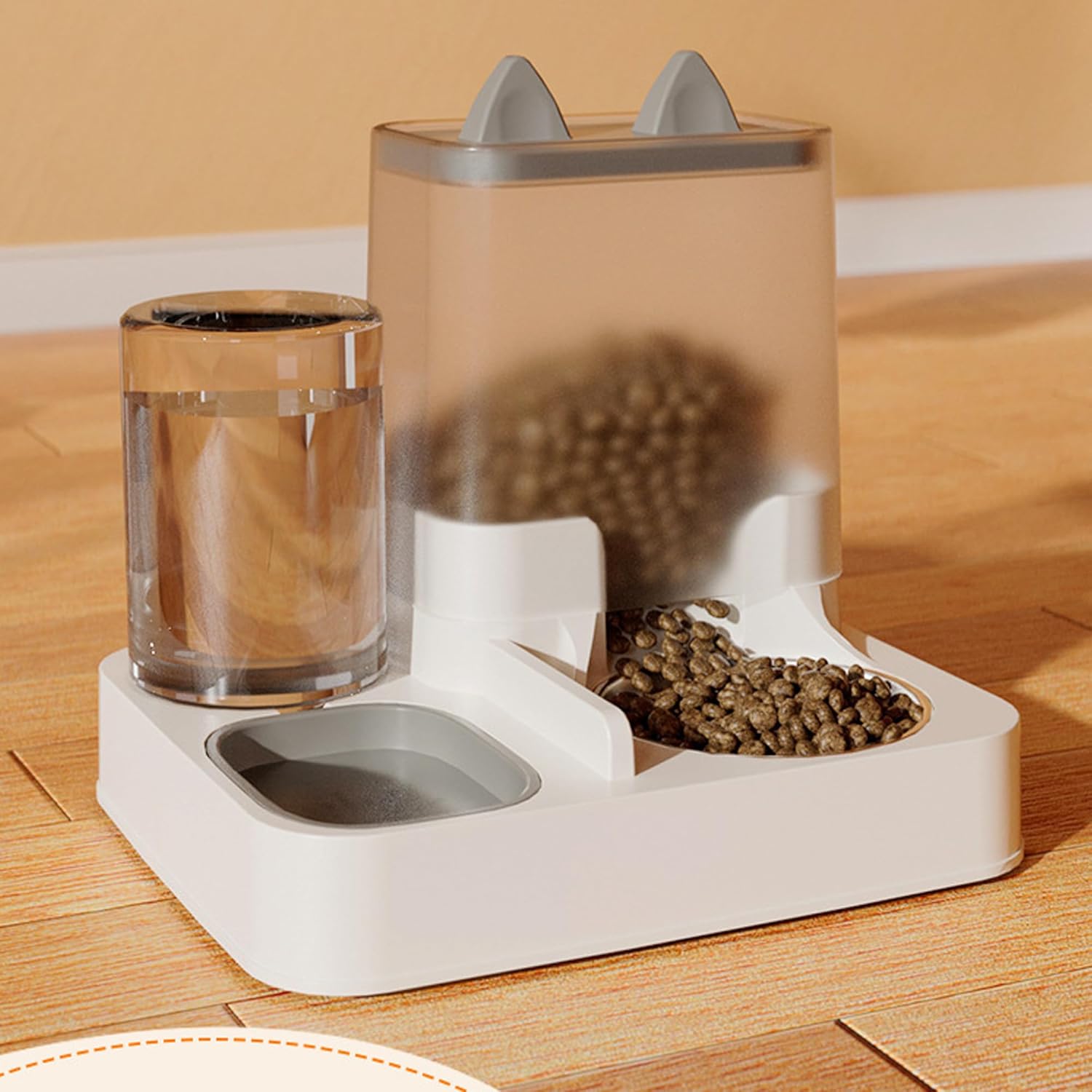 Automatic Food Feeder and Waterer Set 3.2L, 2 Packs Automatic Feeder and Waterer Set,Plastic Dog Food Dispenser and Dog Water Dispenser for Small&Medium Dogs Cats 30x15.5x25cm - Comfort Style