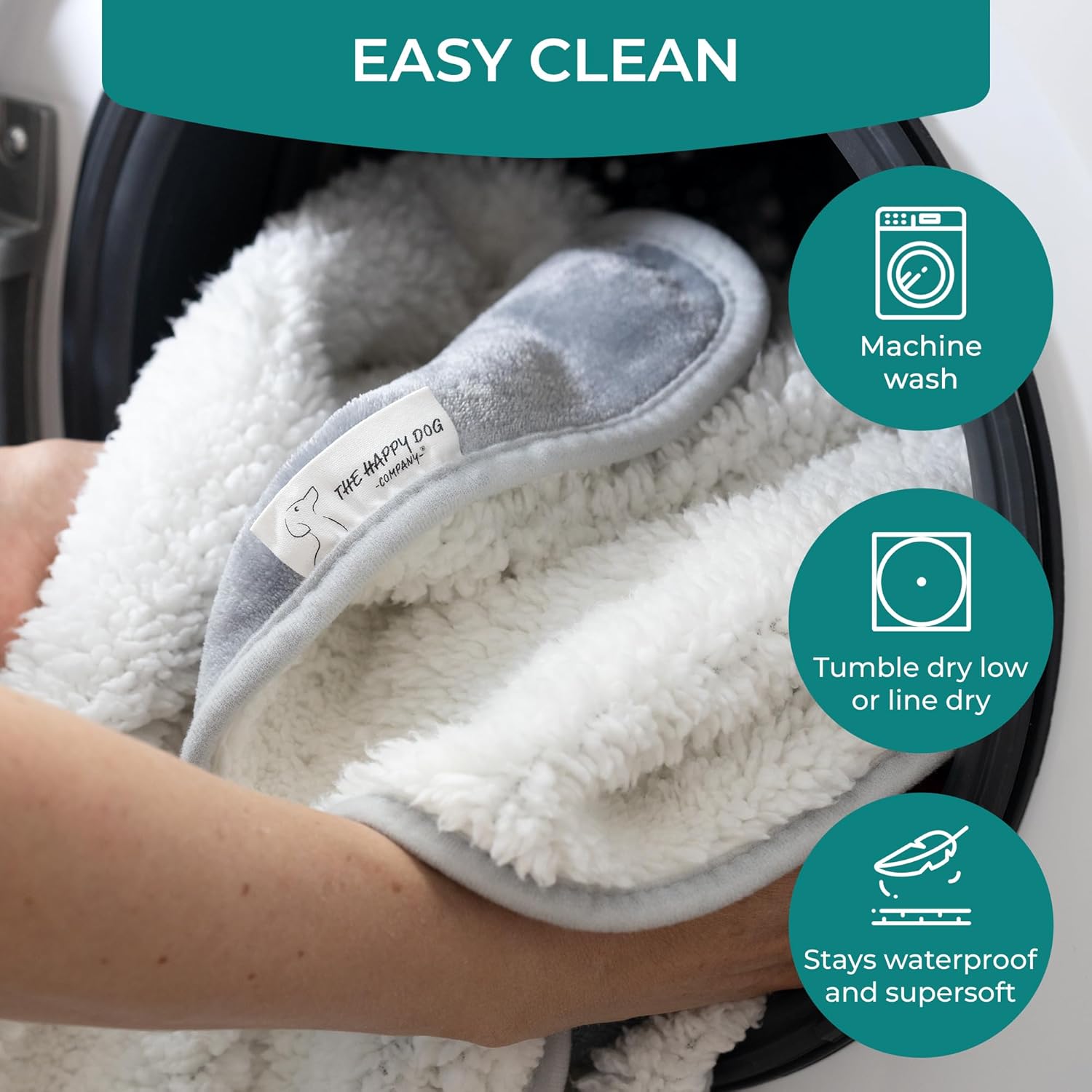 100% Waterproof Dog Blankets for Small & Medium Dogs – Soft Fleece, Washable Pet Throw for Sofa, Car & Furniture Protection, Soft Fluffy Reversible Blanket, 75x100cm, Grey/White
