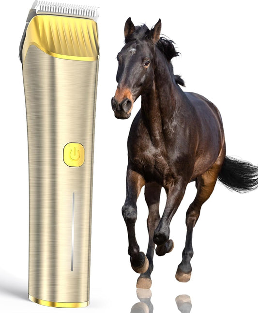 oneisall Horse Clippers,Low Noise Cordless Horse Grooming Kit for Horse Thick and Matted Long Hair - Comfort Style