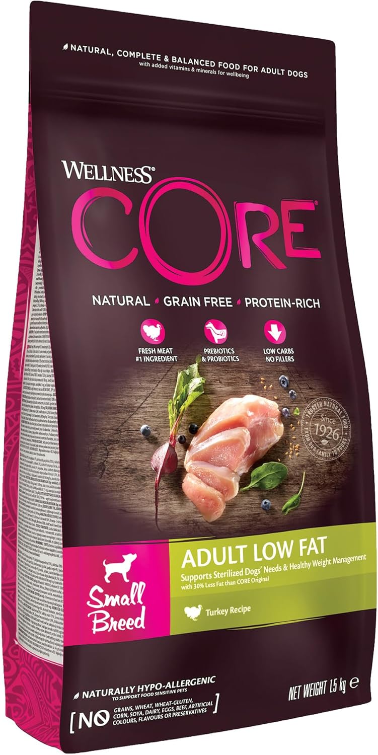 Wellness CORE Small Breed Original, 1.5kg, Chicken & Turkey, Dry Dog Food for Small Breed Dogs, All-Natural, Grain-Free, High Meat Content, Protein-Rich, No Added Sugar - Comfort Style