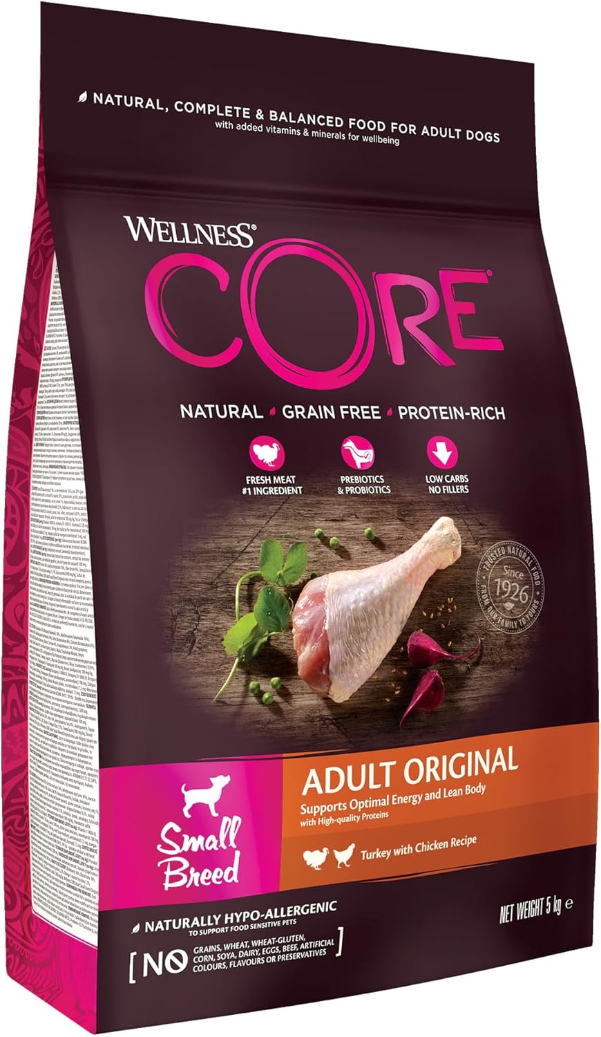 Wellness CORE Small Breed Original, 1.5kg, Chicken & Turkey, Dry Dog Food for Small Breed Dogs, All-Natural, Grain-Free, High Meat Content, Protein-Rich, No Added Sugar - Comfort Style