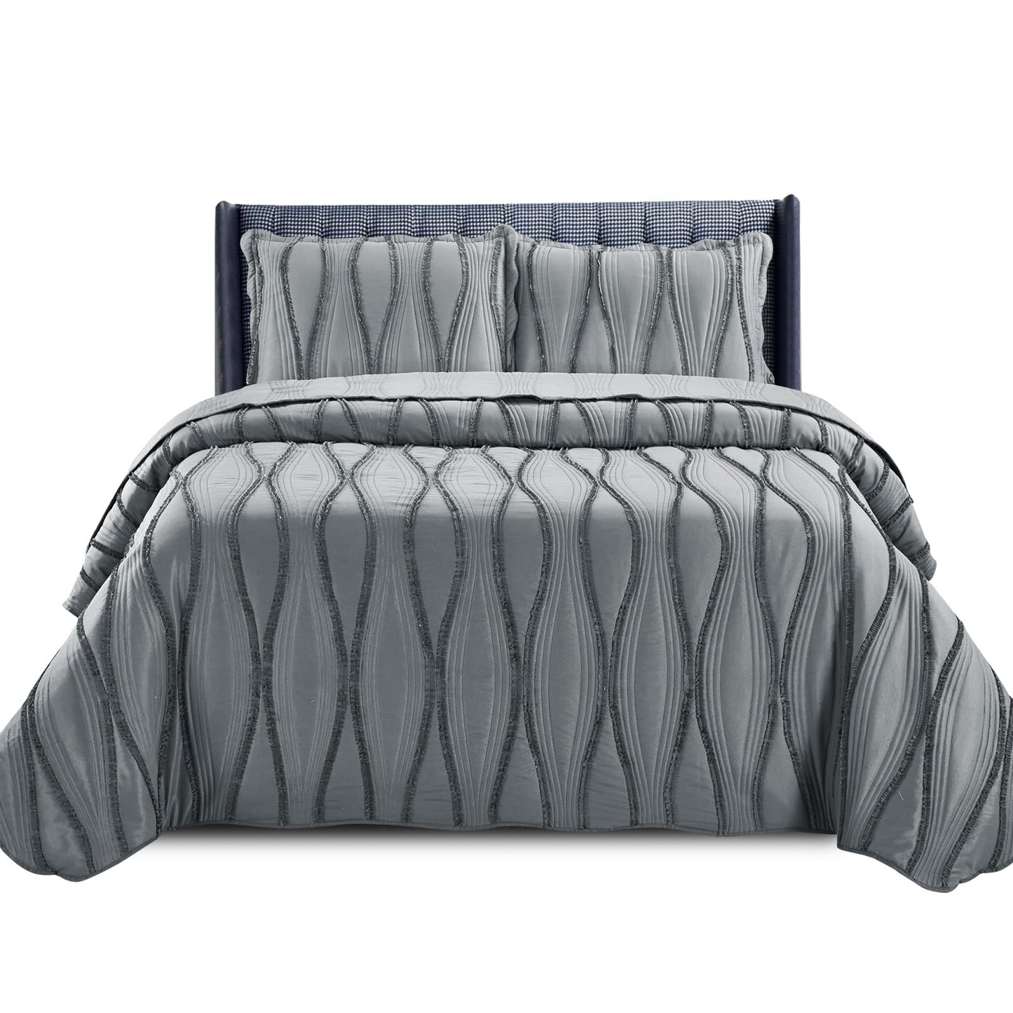 PHP Beautiful Quilted Bedspread Throw Embossed Frilled Pattern Quilt Coverlets Bedspreads Throw Bedding for All Season Comforter Set - Mustard - Single