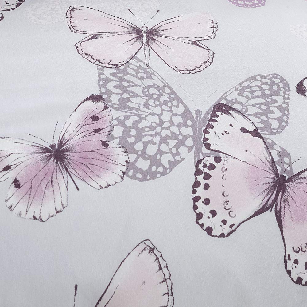 Catherine Lansfield Bedding Scatter Butterfly Duvet Cover Set with Pillowcases Heather - Comfort Style