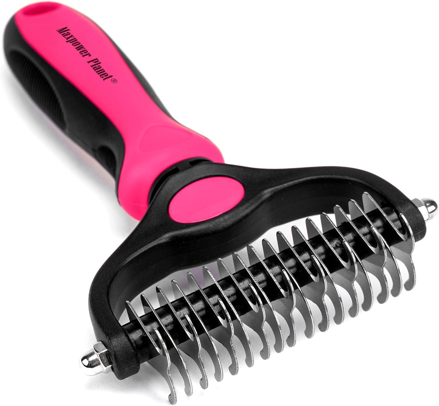 Maxpower Planet Dog Brush - Reduce Shedding by 95% - Double Sided Deshedding Dematting Tool - Undercoat Rake Dog, Cat Brush - Dog Brushes Shedding Hair - Dog Grooming Brush - Cat Grooming Brush, Blue - Comfort Style