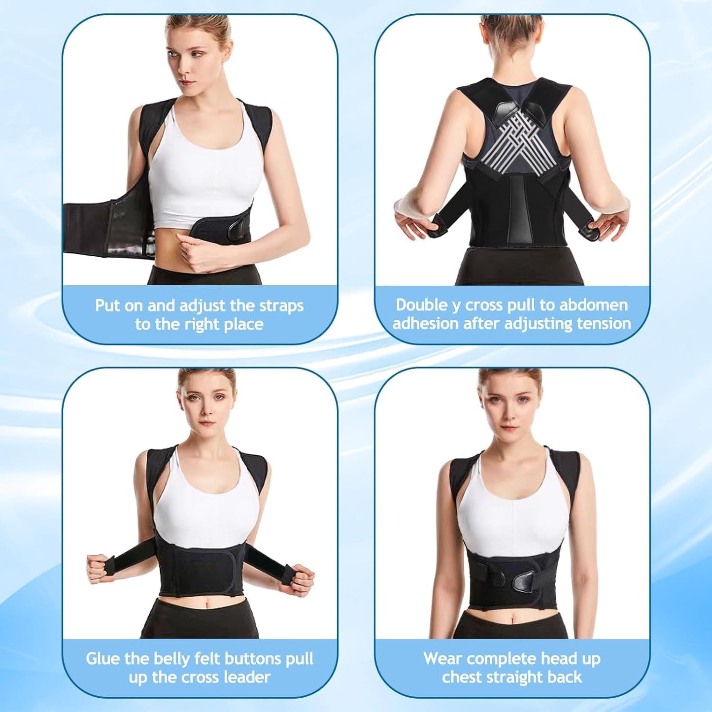 COLEESON Posture Corrector for Men and Women, Comfortable Upper Back Brace, Adjustable Back Straightener Support for Shoulder, Neck and Back - Comfort Style