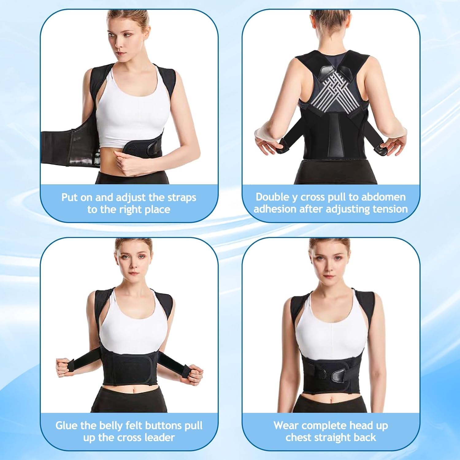 COLEESON Posture Corrector for Men and Women, Comfortable Upper Back Brace, Adjustable Back Straightener Support for Shoulder, Neck and Back - Comfort Style