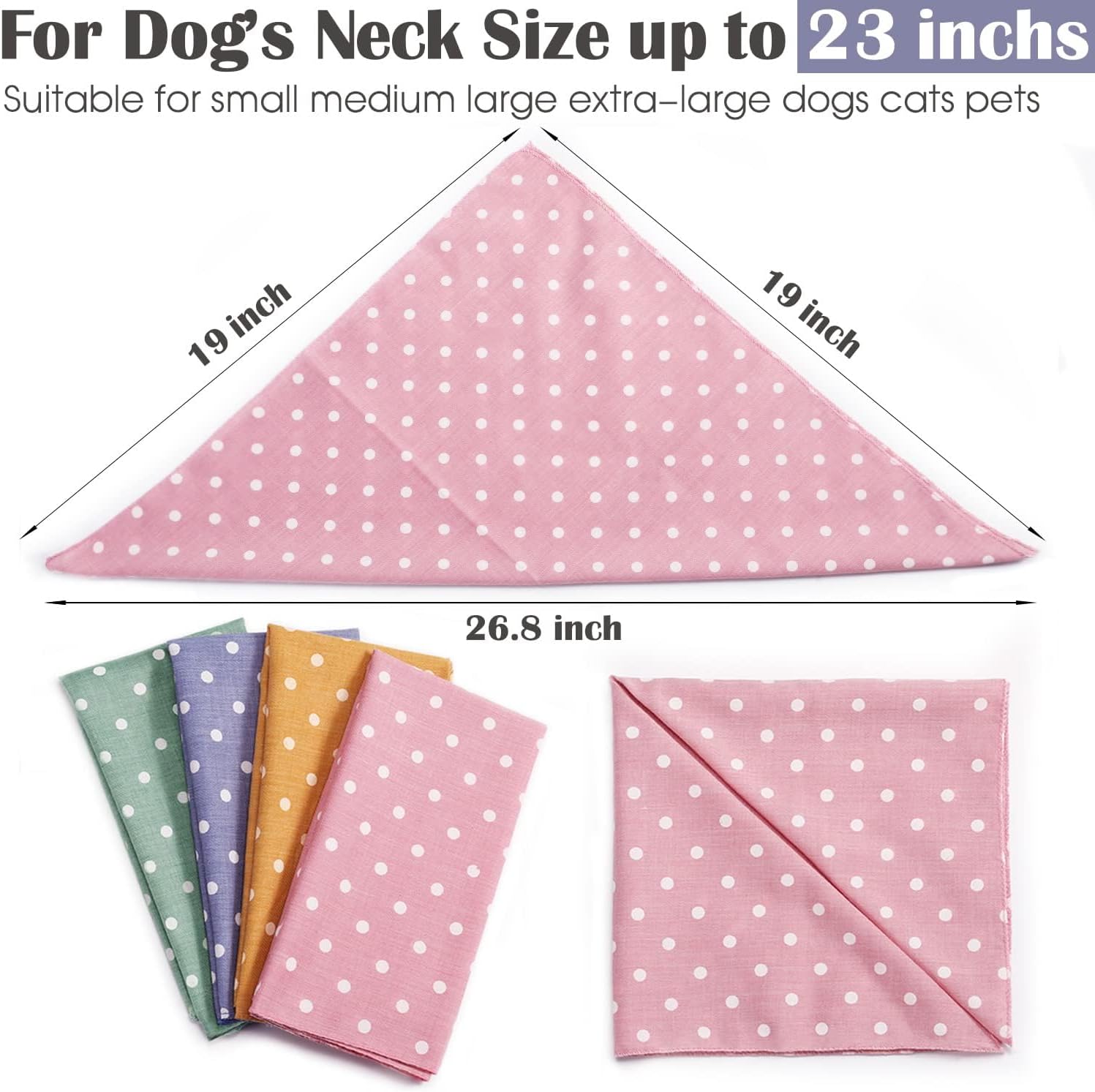 4Pcs Dog Bandana for Small Medium Large Dogs, Summer Dog Bandana Cat Dog Kerchief Dog Triangle Bibs Scarf Adjustable and Washable Dogs Decoration Accessories for Dog Cats Puppy