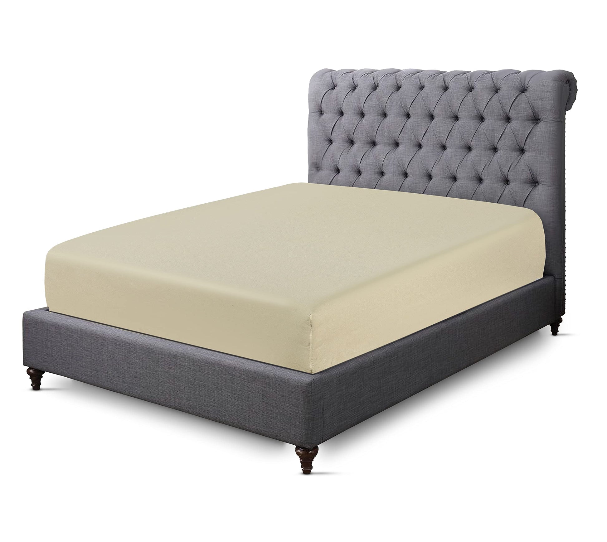 200 Thread Count 100% Egyptian Cotton Fitted Sheet (King, White)