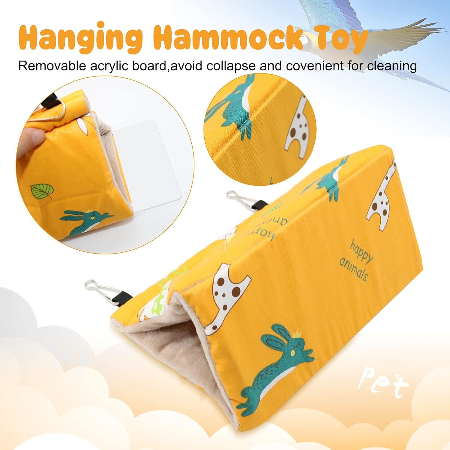 RANYPET Winter Warm Bird Nest House - Hanging Hammock Velvet Shed Hut Cage Plush Fluffy Birds Hideaway Sleeping Bed Fuzzy for Parrot Parakeet Cockatiels Budgies Lovebird African Grey - Comfort Style