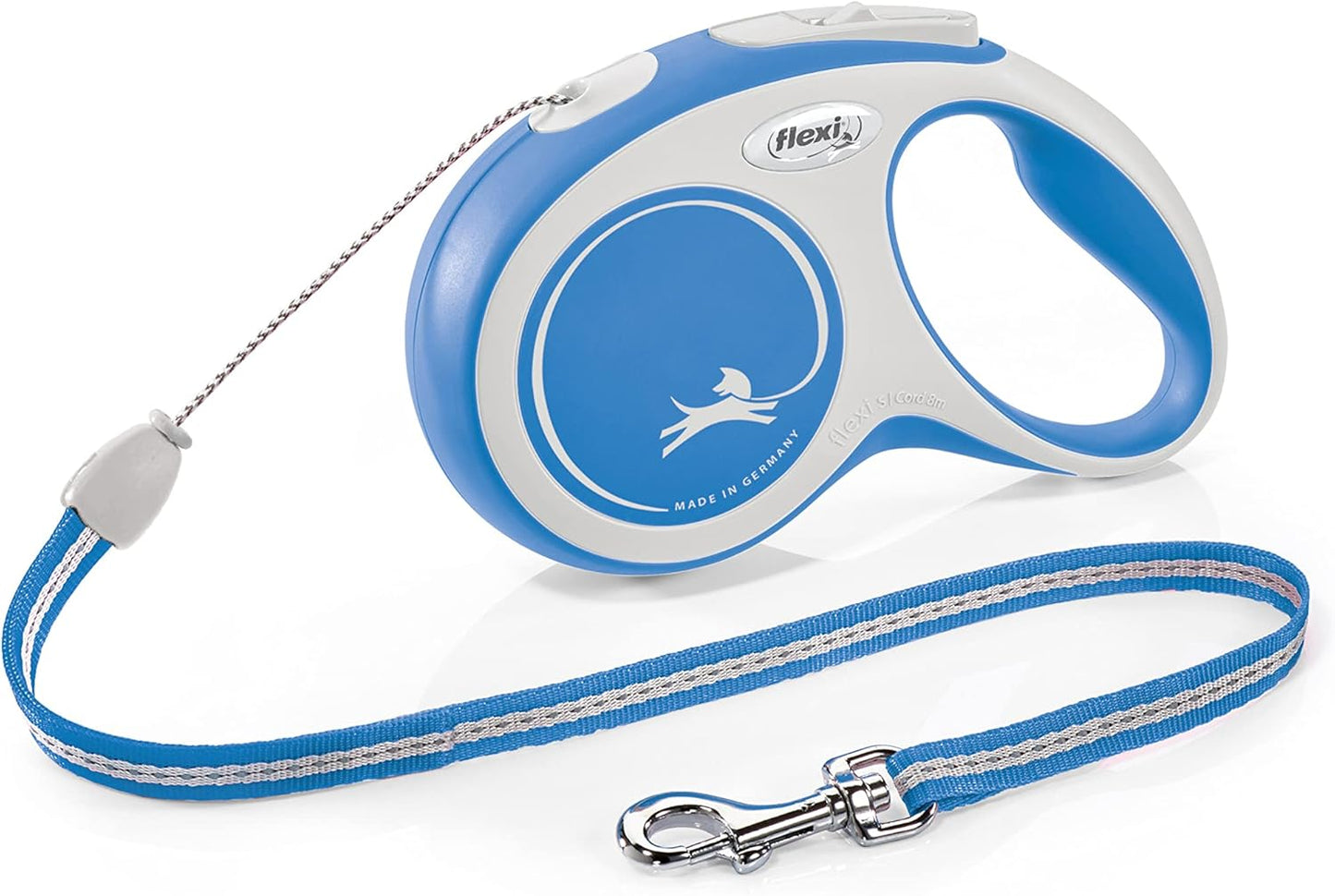 Flexi New Classic Tape Blue Large 8m Retractable Dog Leash/Lead for dogs up to 50kg/110lbs - Comfort Style