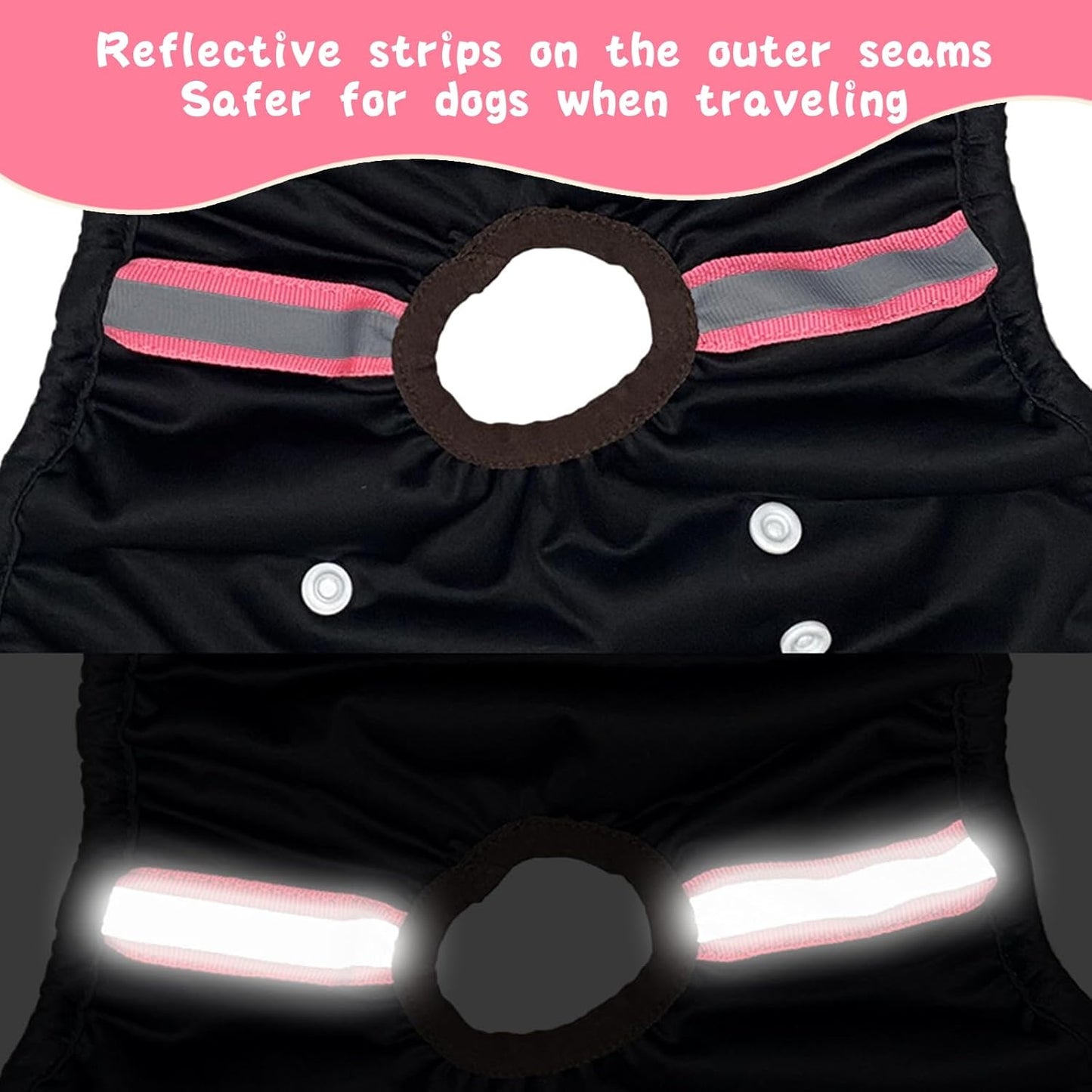 EOAMGO Dog Nappies, Reusable Dog Period Pants, Dogs Incontinence Pant, Dog Season Pants Female (Black, Pink, Purple, M, count, 3)