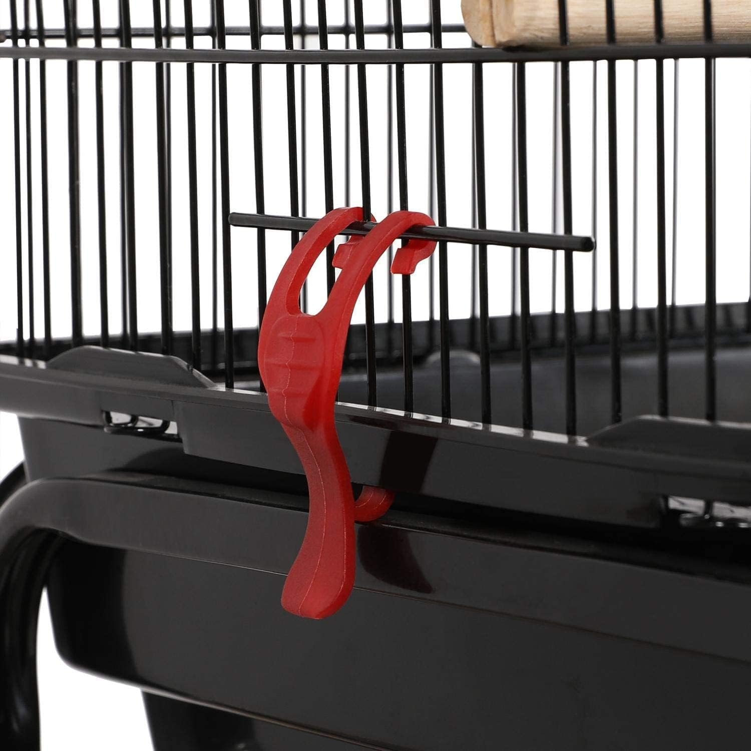 37" Rooftop Metal Large Bird Parrot Cage Carrier For Canary Budgie Cockatiel In Black & White(Black 46L x 36W x 93H) - Comfort Style