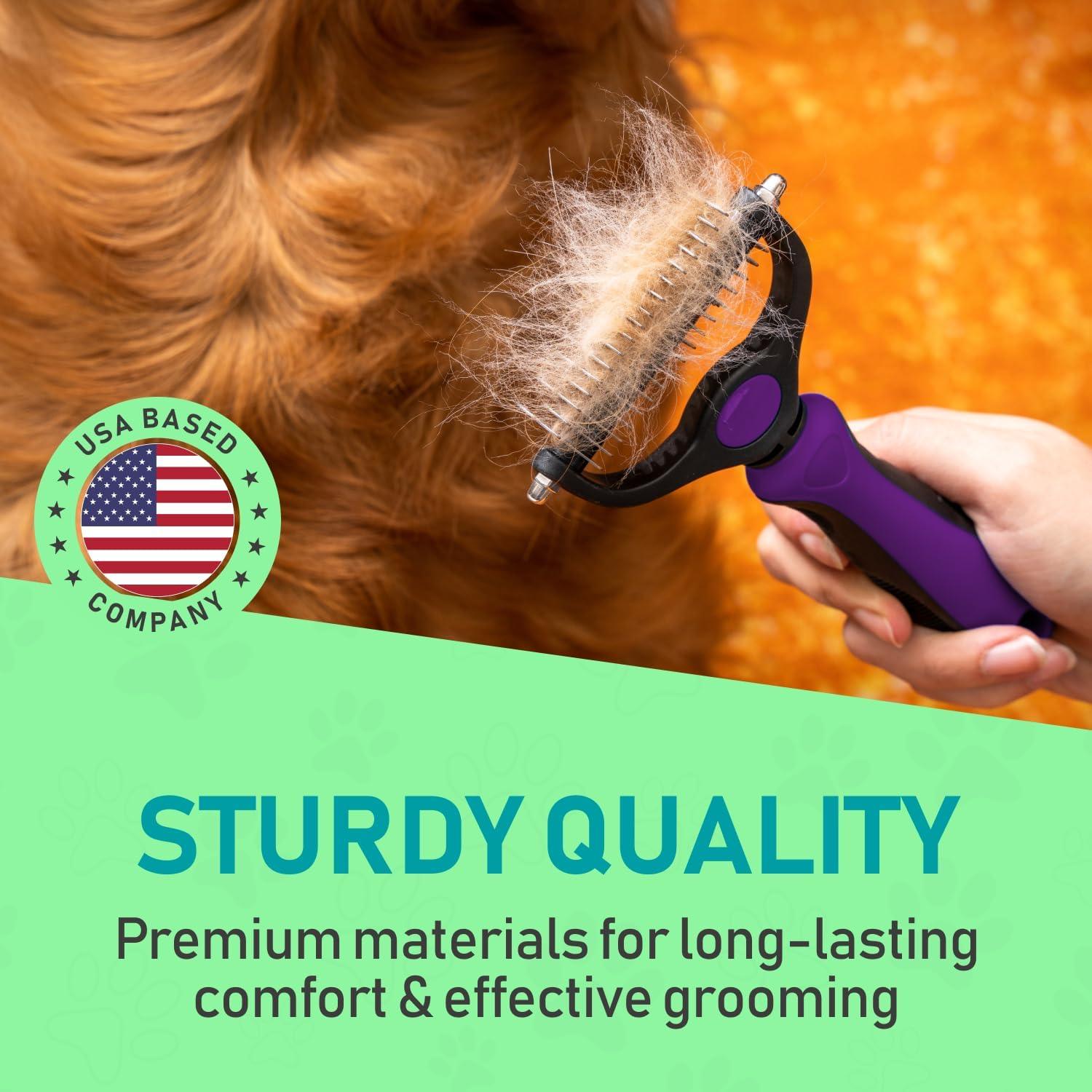 Maxpower Planet Dog Brush - Reduce Shedding by 95% - Double Sided Deshedding Dematting Tool - Undercoat Rake Dog, Cat Brush - Dog Brushes Shedding Hair - Dog Grooming Brush - Cat Grooming Brush, Blue - Comfort Style