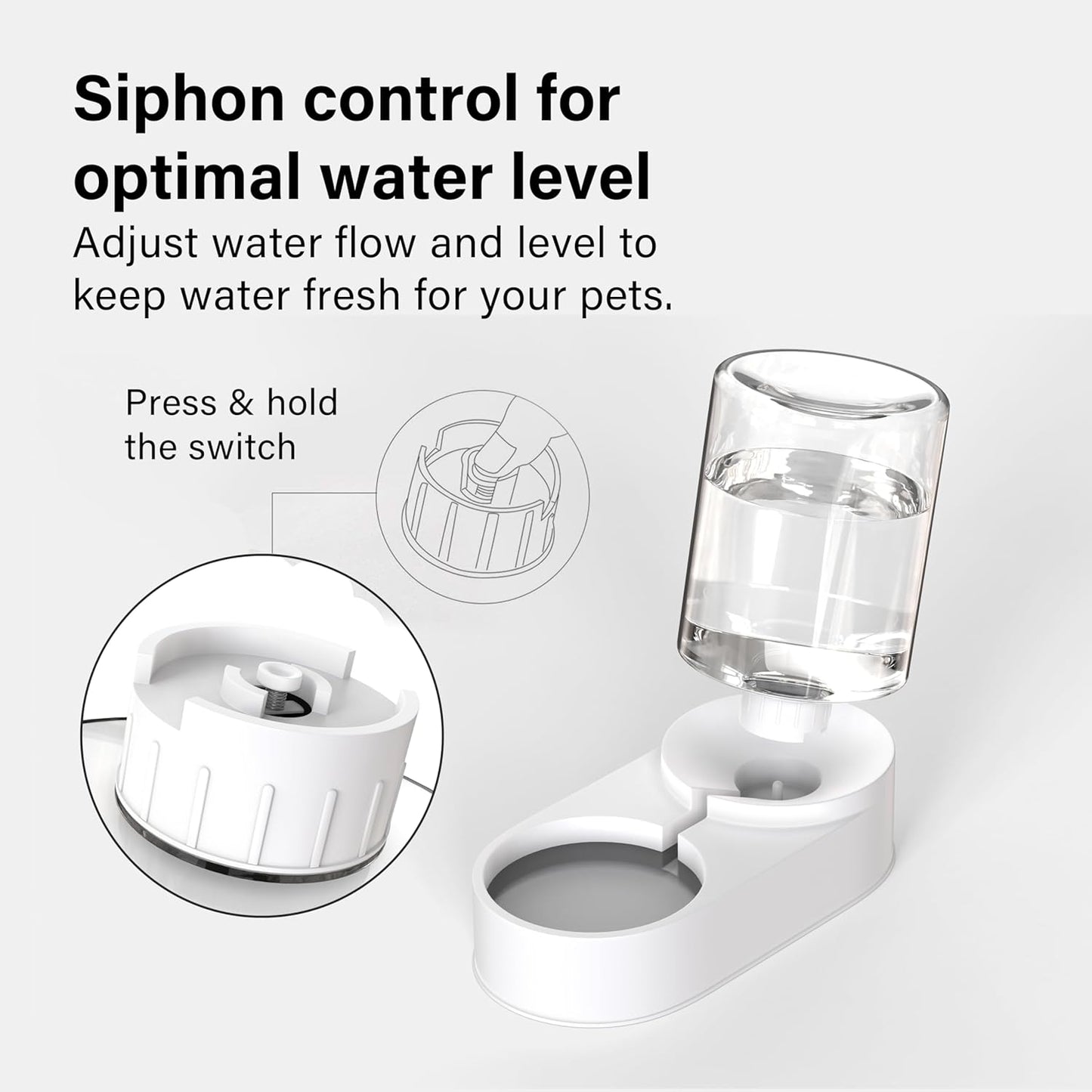 Automatic Food Feeder and Waterer Set 3.2L, 2 Packs Automatic Feeder and Waterer Set,Plastic Dog Food Dispenser and Dog Water Dispenser for Small&Medium Dogs Cats 30x15.5x25cm - Comfort Style