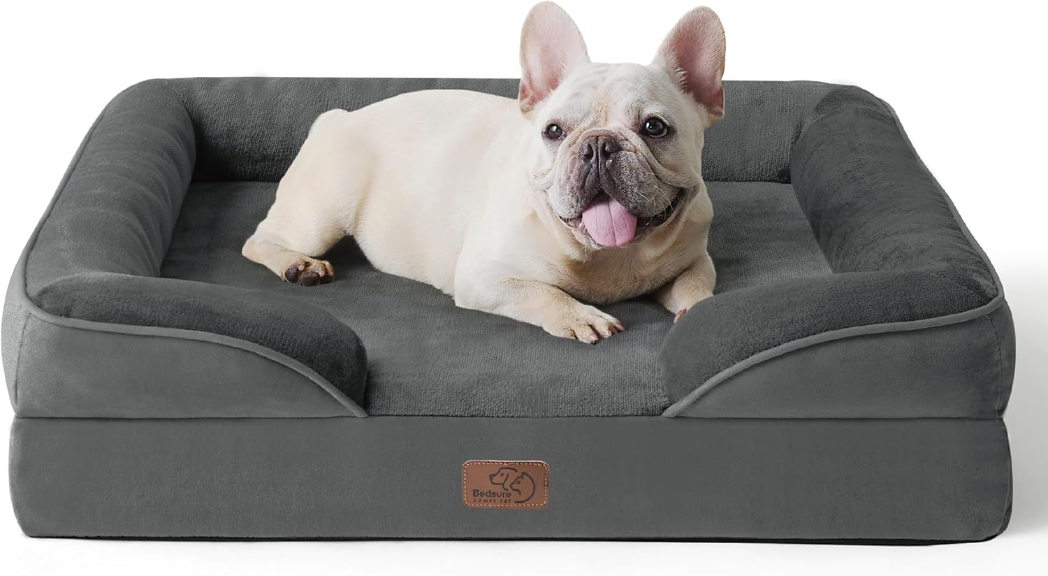 Bedsure Dog Sofa Bed Extra Large - Washable Orthopedic Dog Beds and Couch with Removable Flannel Zipper Cover, XL Waterproof Human Dog Bed for Adults, 106x80x16cm - Comfort Style