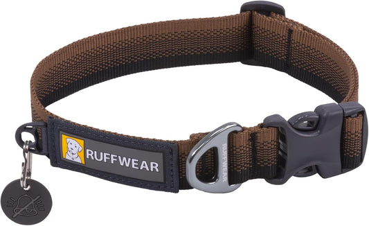 RUFFWEAR Front Range Collar, Small Dog Collar with Aluminium V-Ring, Adjustable Length Pet Dog Collar, Comfortable Soft Fabric, Animal Collar with Dog Lead Attachment Ring, 28-36cm, Moonlight Fade - Comfort Style