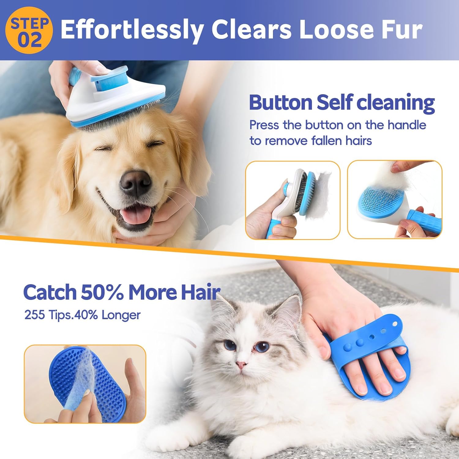 13Pcs Pet Grooming Kit - Dog Cat Deshedding Brush, Nail Clippers with File, Hair Remover Gloves & Bath Tools for Long/Short Haired Pets, Grooming Tool for Long and Short Haired Pets