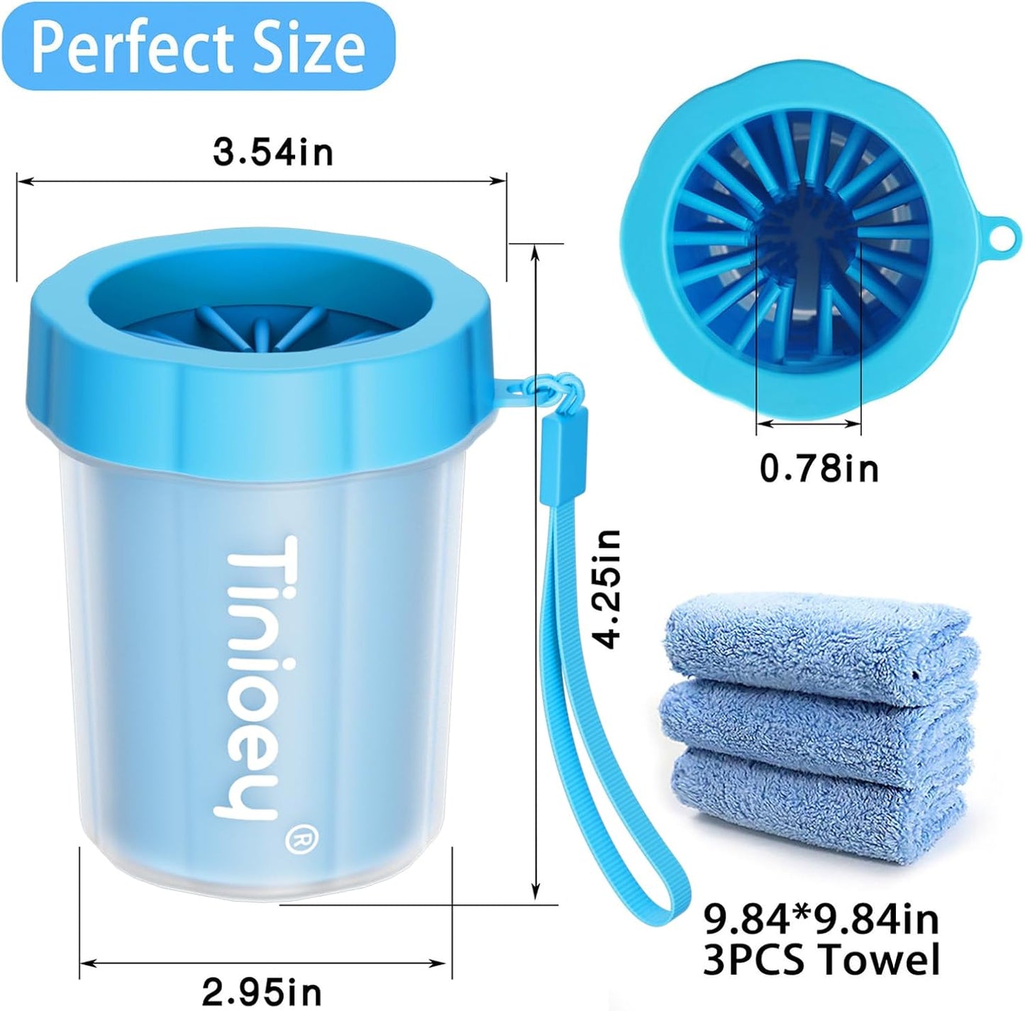 Tinioey Dog Paw Cleaner for Dogs, Dog Paw Washer Small Breed Pet Paw Cleaner Muddy Paw Cleaner, Dog Foot Washer Paw Scrubber