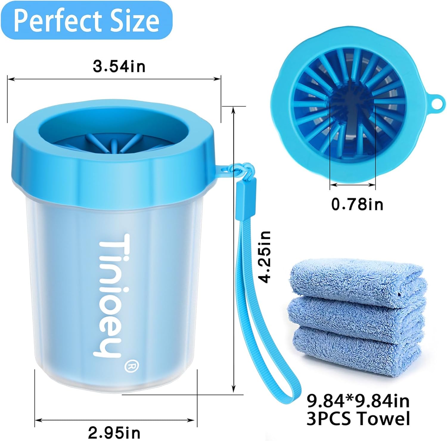 Tinioey Dog Paw Cleaner for Dogs, Dog Paw Washer Small Breed Pet Paw Cleaner Muddy Paw Cleaner, Dog Foot Washer Paw Scrubber