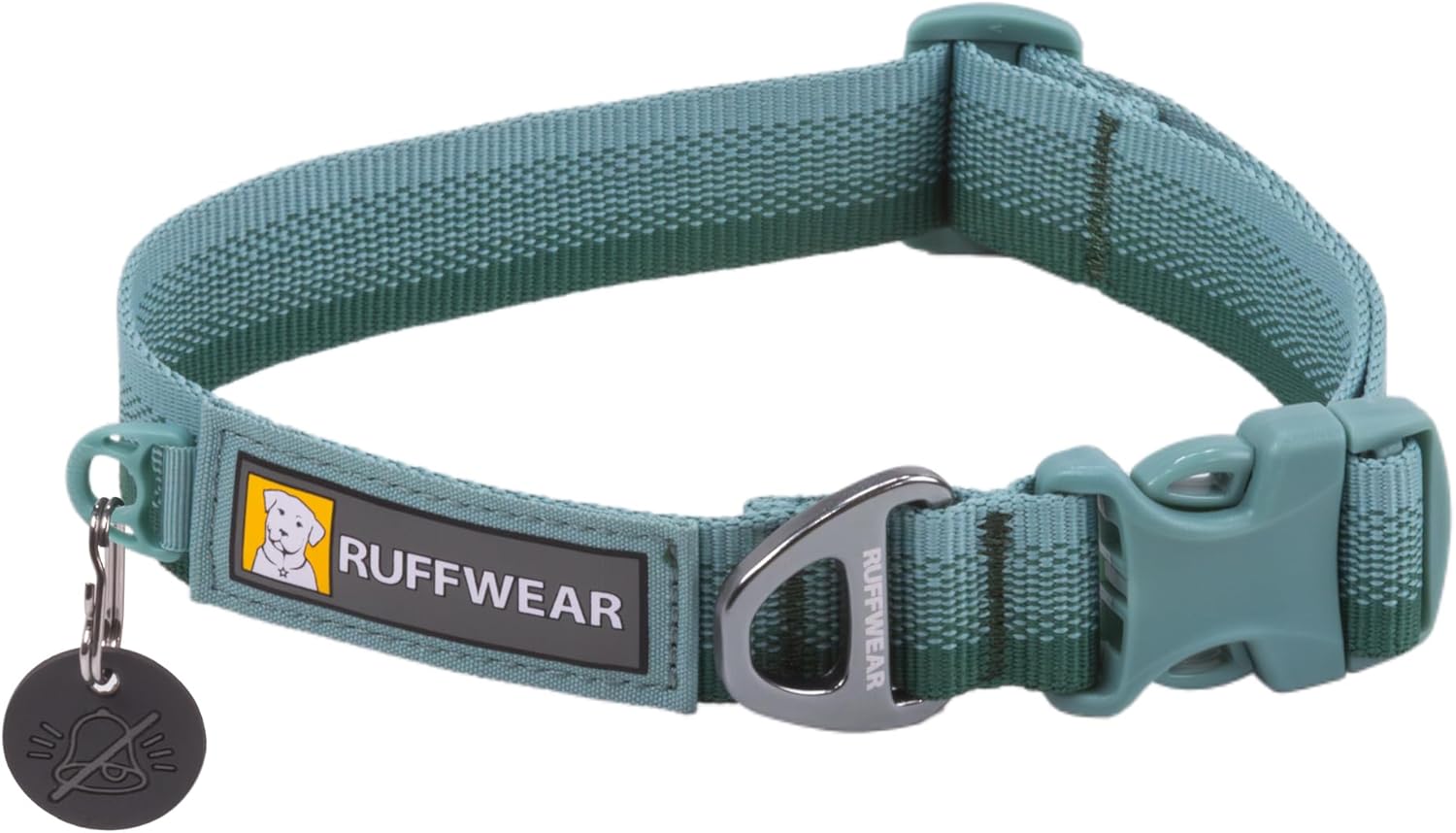 RUFFWEAR Front Range Collar, Small Dog Collar with Aluminium V-Ring, Adjustable Length Pet Dog Collar, Comfortable Soft Fabric, Animal Collar with Dog Lead Attachment Ring, 28-36cm, Moonlight Fade - Comfort Style