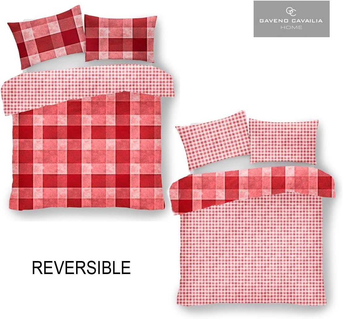 Gaveno Cavailia Luxury DENIM CHECK Bed Set with Duvet Cover and Pillow Cases, Polyester-Cotton - Comfort Style