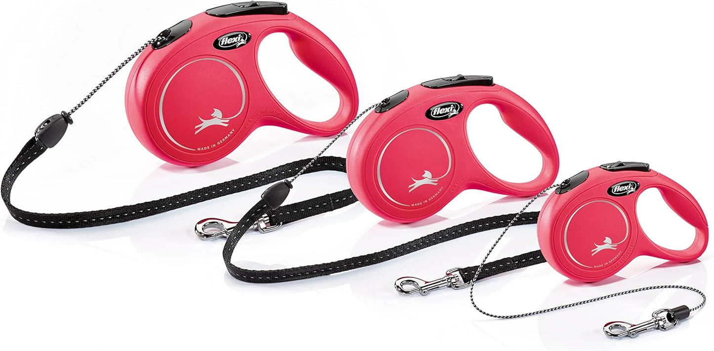 Flexi New Classic Tape Blue Large 8m Retractable Dog Leash/Lead for dogs up to 50kg/110lbs - Comfort Style