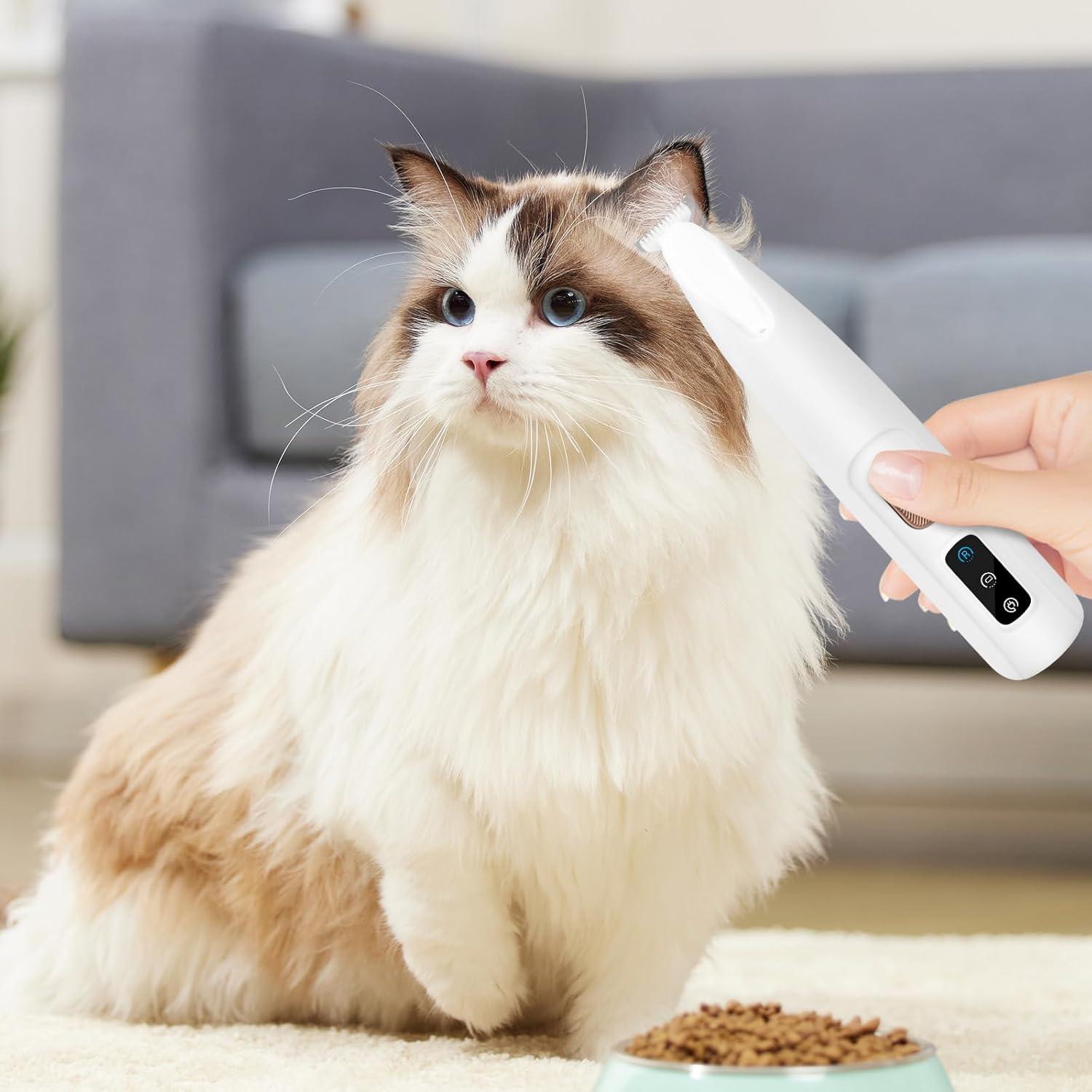 Dog Paw Trimmer Pet Micro Precision Trimmer Quiet Dog Clippers Waterproof Rechargeable Pet Shaver with LED Light Precise Trimming of Hair Around Paws Face and HIPS for Dogs Cats and Animals (White) - Comfort Style