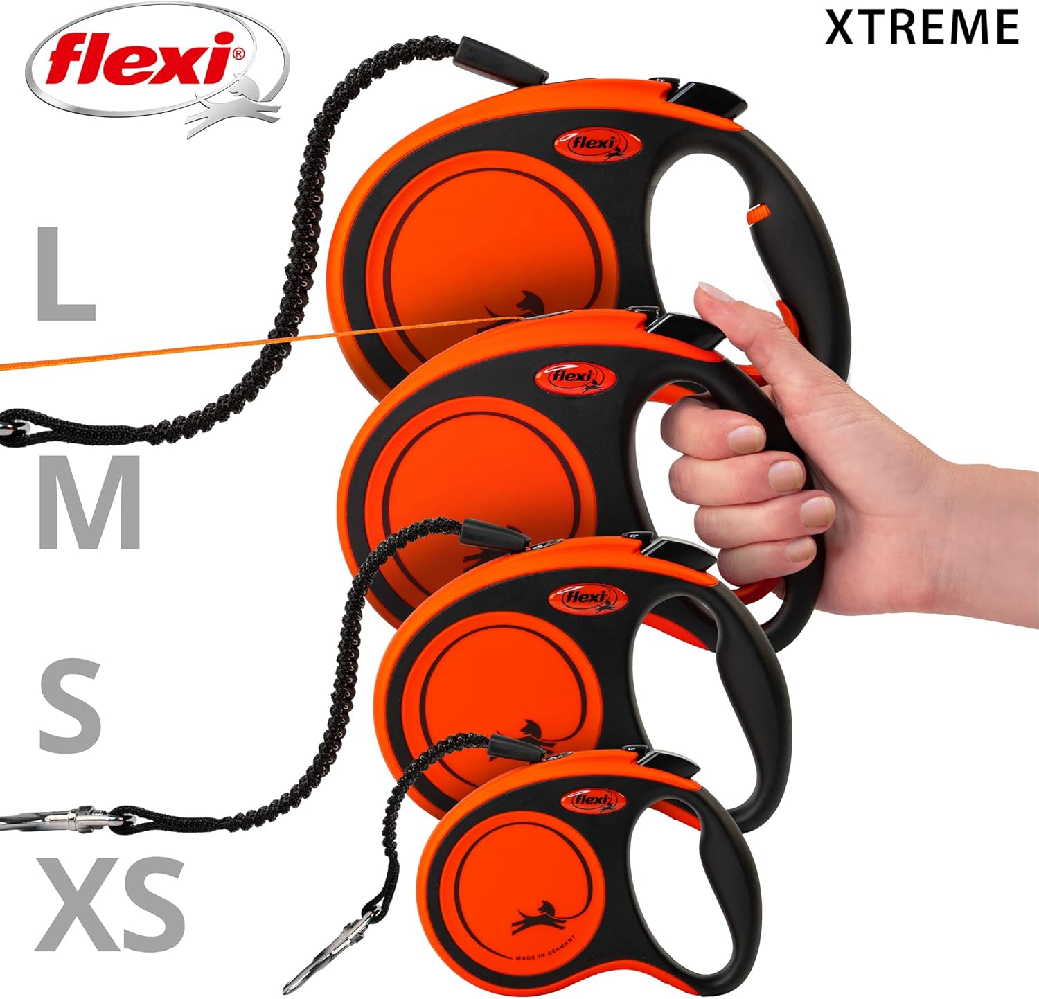 Flexi New Classic Tape Blue Large 8m Retractable Dog Leash/Lead for dogs up to 50kg/110lbs - Comfort Style