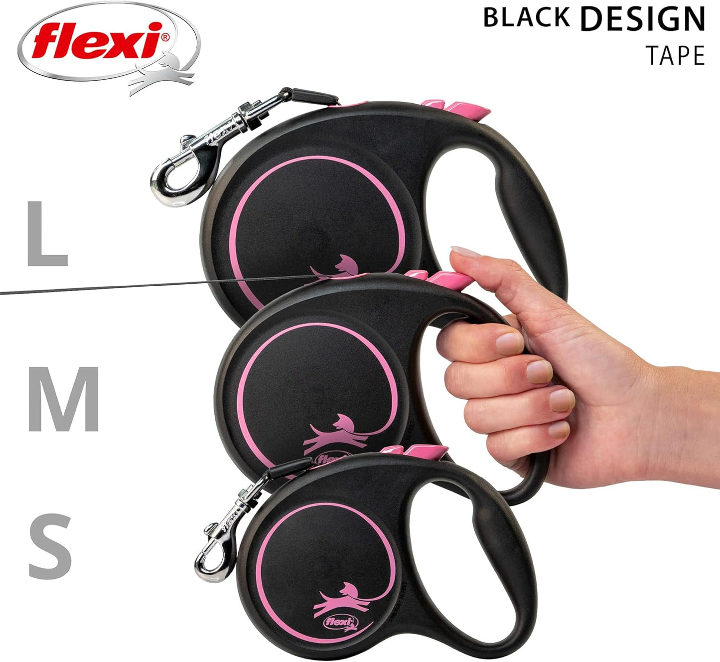 Flexi New Classic Tape Blue Large 8m Retractable Dog Leash/Lead for dogs up to 50kg/110lbs - Comfort Style