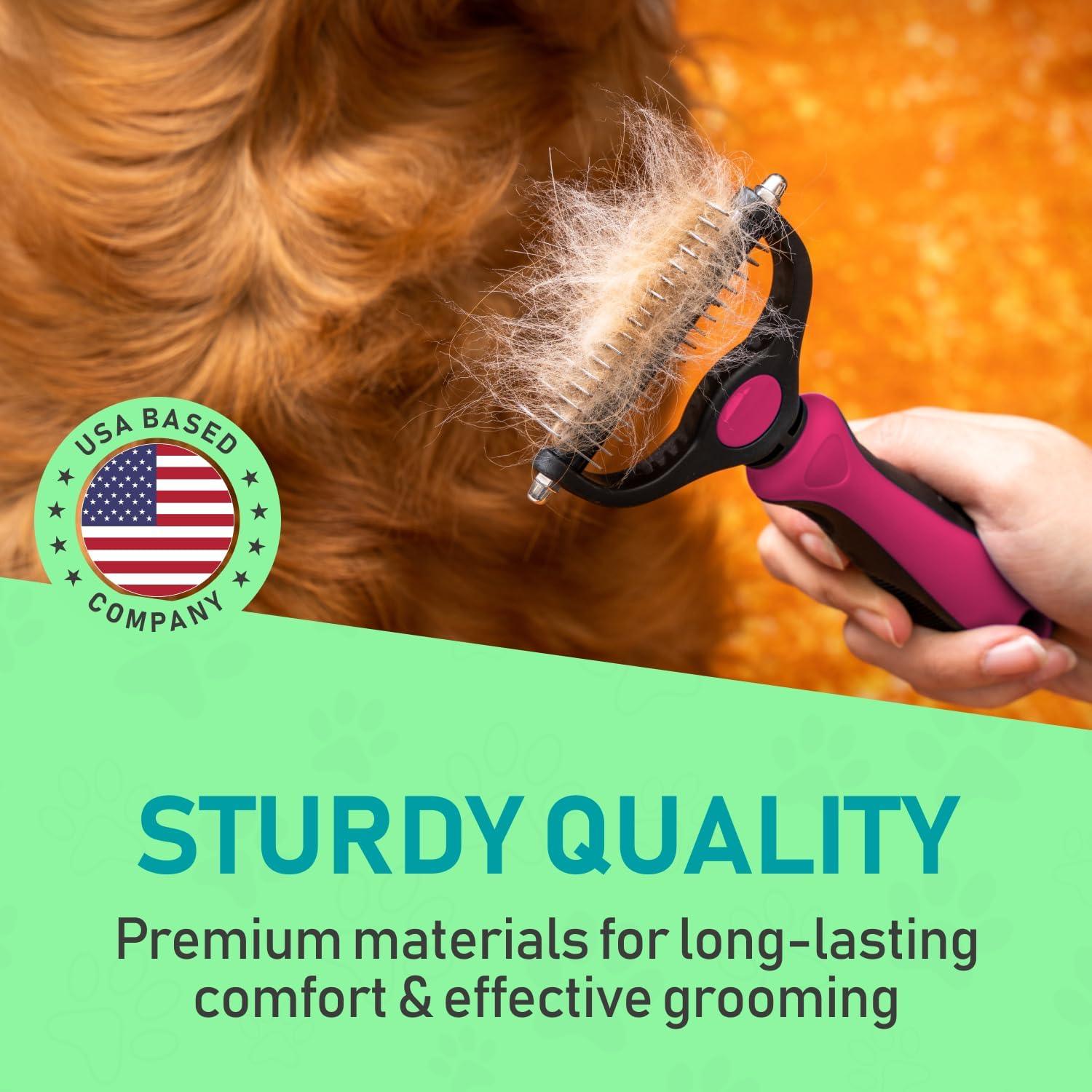 Maxpower Planet Dog Brush - Reduce Shedding by 95% - Double Sided Deshedding Dematting Tool - Undercoat Rake Dog, Cat Brush - Dog Brushes Shedding Hair - Dog Grooming Brush - Cat Grooming Brush, Blue - Comfort Style