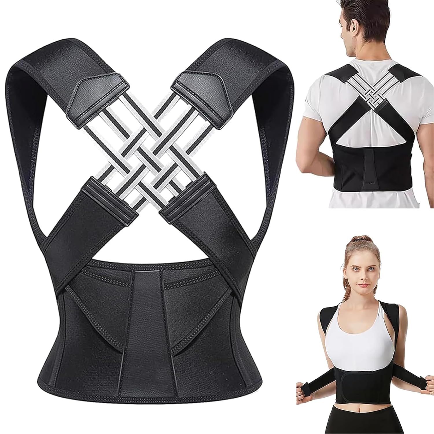 COLEESON Posture Corrector for Men and Women, Comfortable Upper Back Brace, Adjustable Back Straightener Support for Shoulder, Neck and Back - Comfort Style