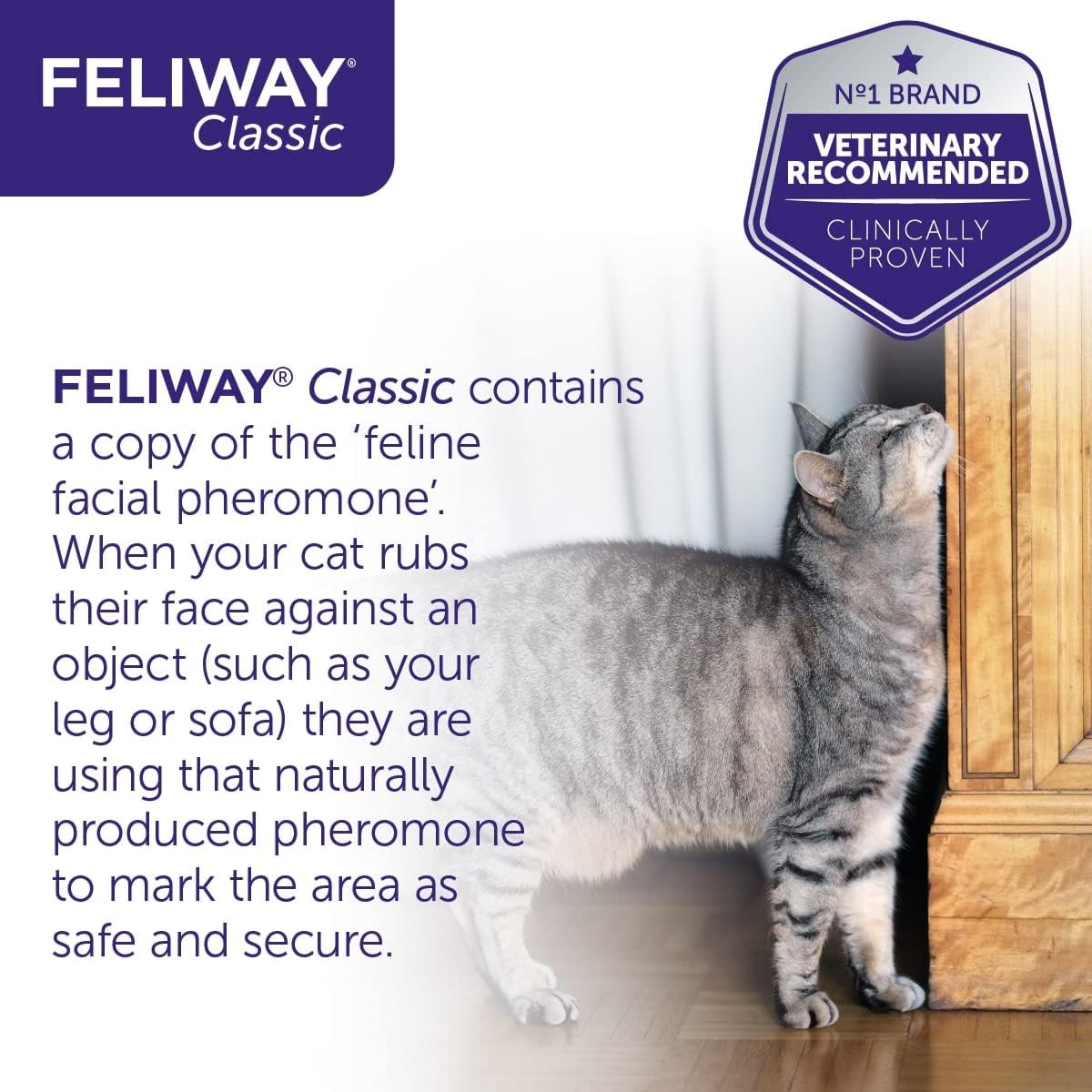 Feliway Classic 20ml Spray, 20ml Anxiety Relief Feliway Classic Pheromone Spray For Cats With Approximately 16 Uses, Calm Your Cat And Reduce Behavioural Issues And Stress With Feliway Classic - Comfort Style