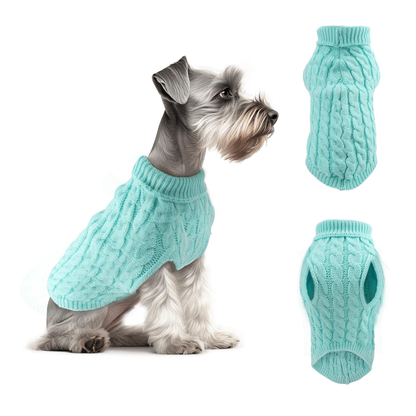 Fiohiros Dog Jumpers Knitted Turtleneck, Warm Winter Dachshund Jumper Cute, Apparel Puppy Twist Striped Vest Dog Clothes for Dogs Cats