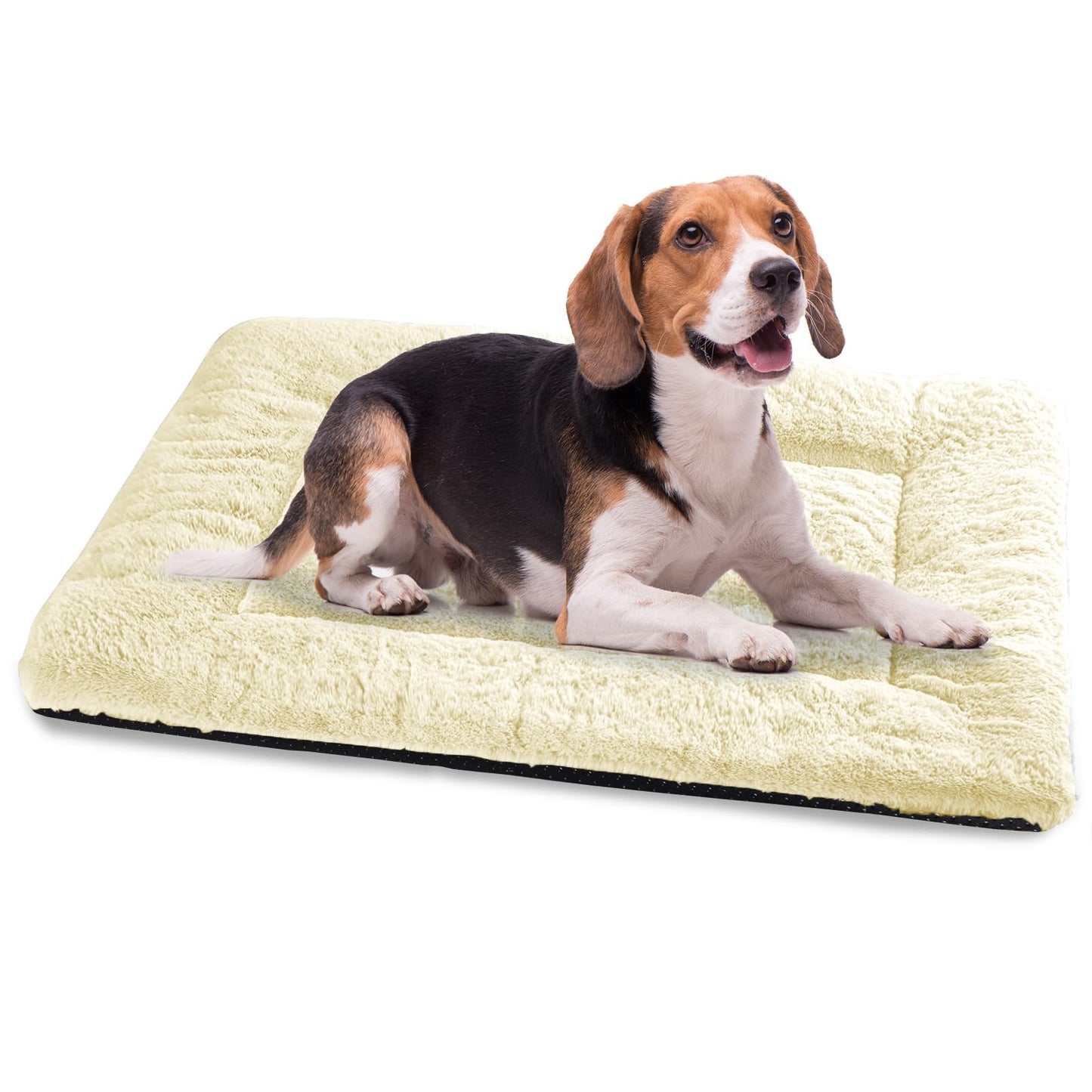 Baodan Washable Dog Bed for Medium Large Dogs Cats, Soft Dog Crate Mattress Mat, Fluffy Comfortable Pet Beds Pad Cushion- XL 106x71 cm, Grey