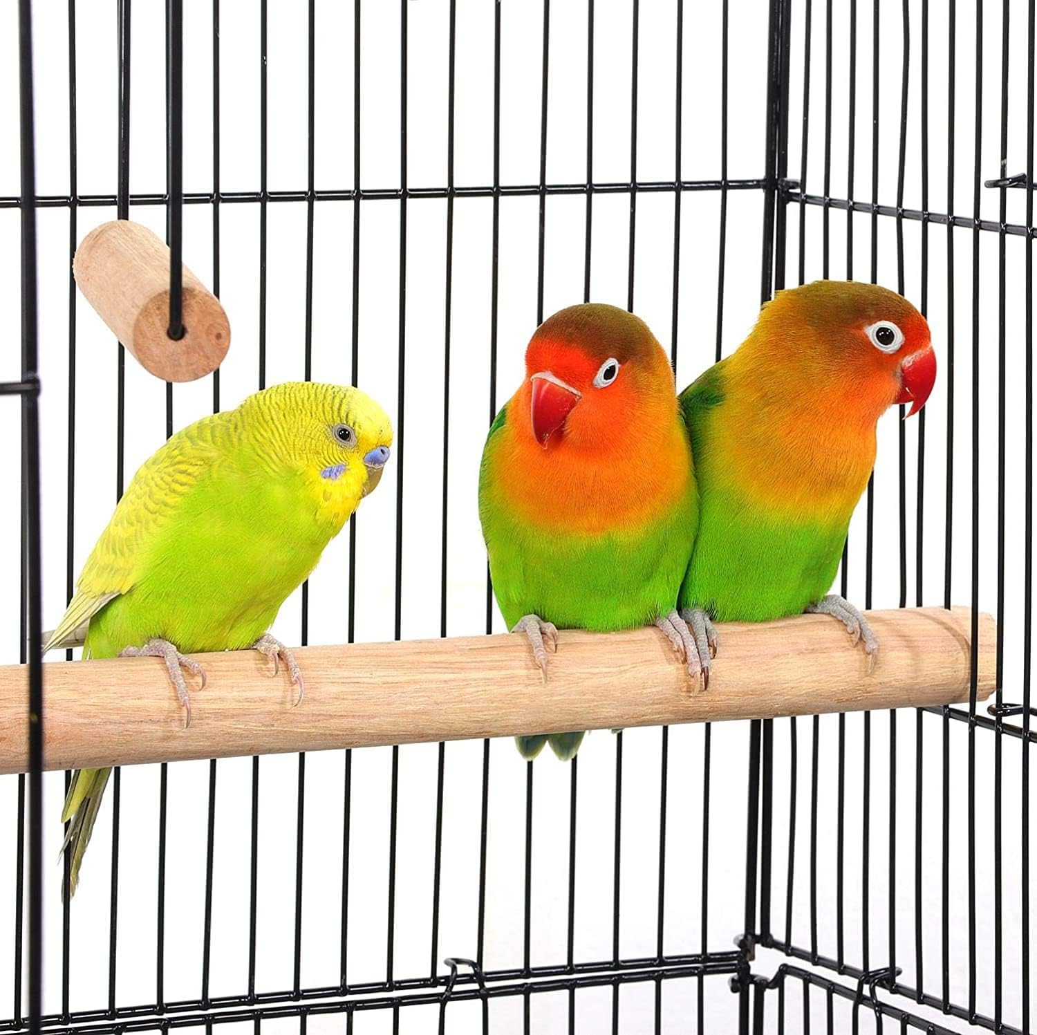 37" Rooftop Metal Large Bird Parrot Cage Carrier For Canary Budgie Cockatiel In Black & White(Black 46L x 36W x 93H) - Comfort Style