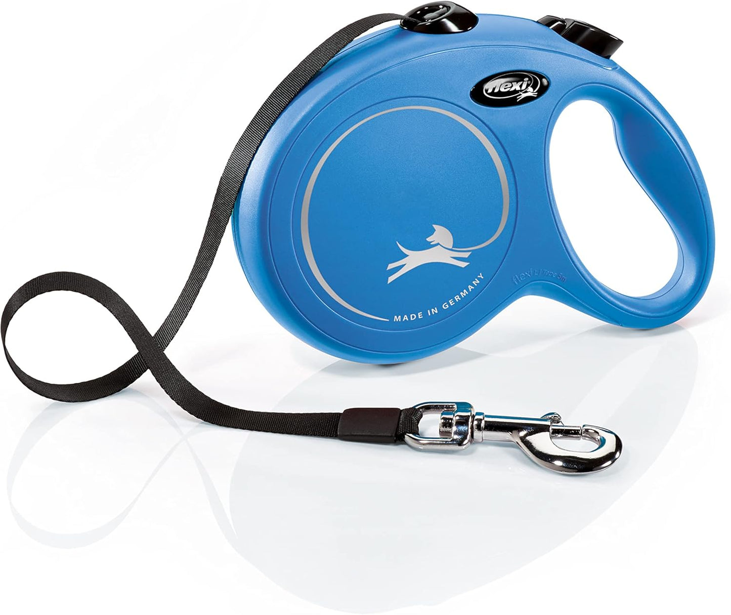 Flexi New Classic Tape Blue Large 8m Retractable Dog Leash/Lead for dogs up to 50kg/110lbs - Comfort Style