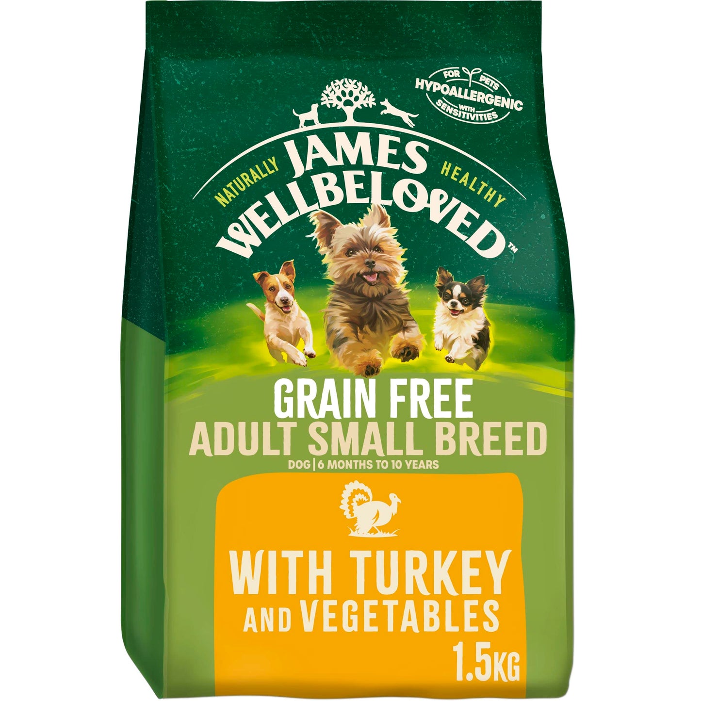 James Wellbeloved Hypoallergenic Dry Dog Food for Adult Small Breed Chicken & Rice 1.5 kg
