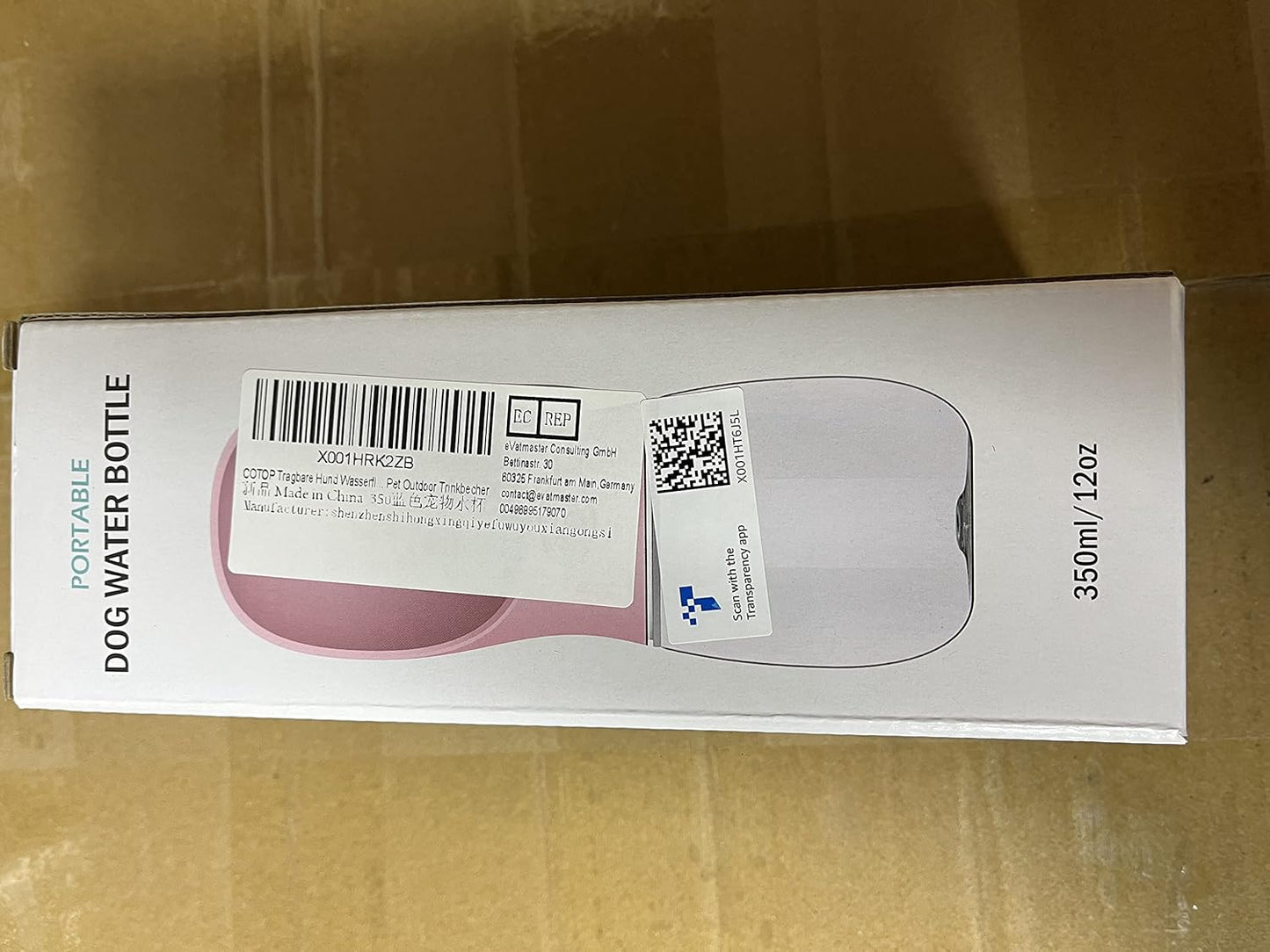 COTOP Portable Dog Water Bottle, 350/550ml Dog Walking Travel Bottle Puppy Water Leak Proof Drinking Dispenser Food Grade Dog Hot Water Drink Bottle, Pet Outdoor Drinking Cup Dog Gift