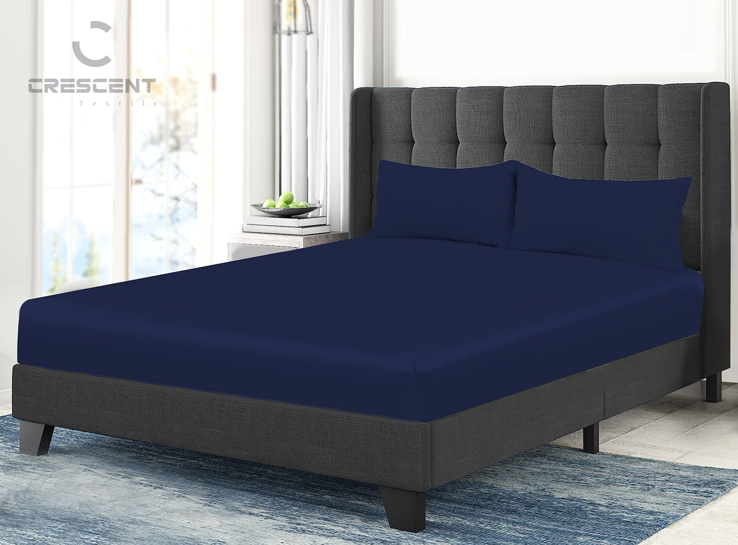 200 Thread Count Hotel Quality Bedding 100% Pure Egyptian Cotton Fitted Sheet - Stretches Up To 25cm Deep