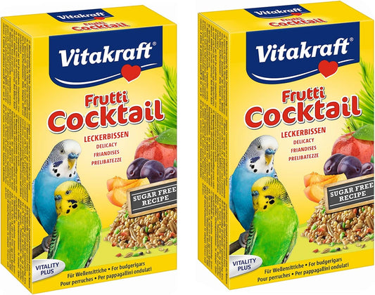 2 PACK VITAKRAFT BUDGIE FRUIT COCKTAIL FOOD SEED MIX EXTRA VITAMINS & MINERALS 200G