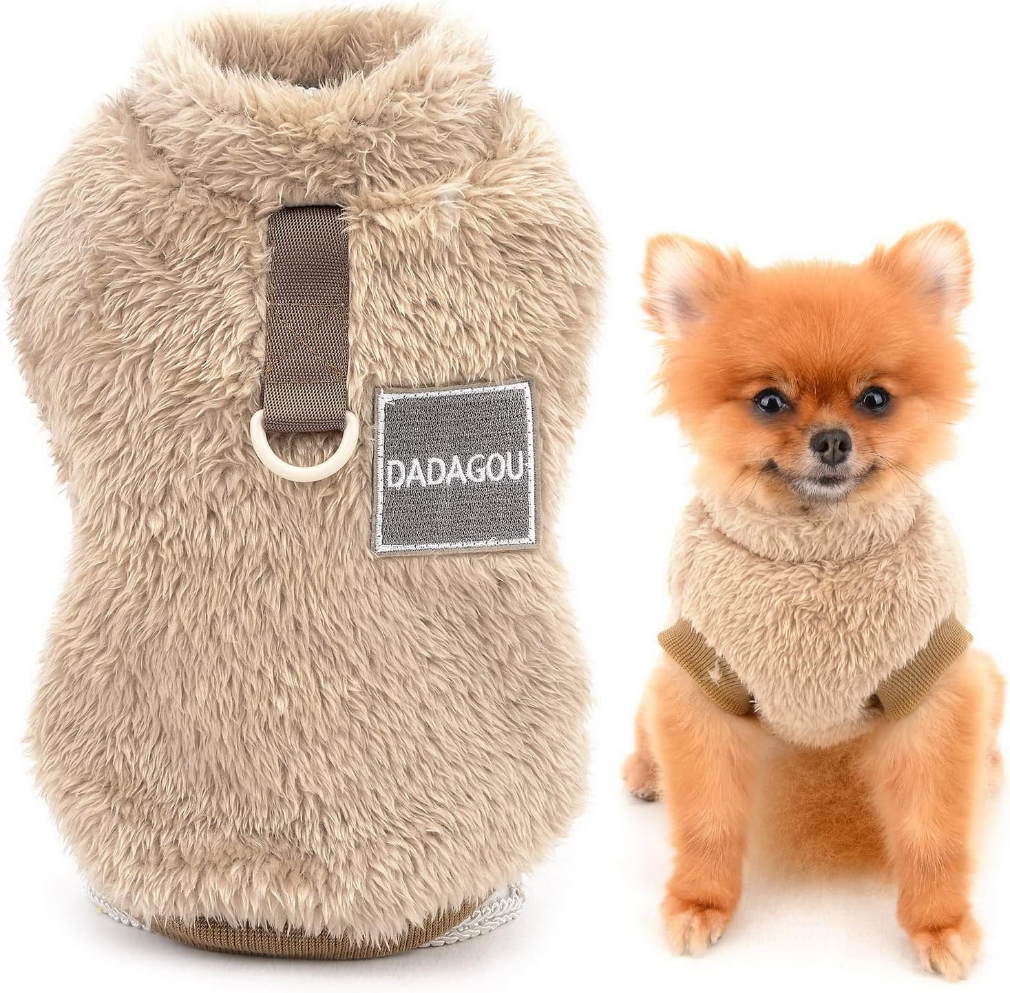 SMALLLEE_LUCKY_STORE Pet Sherpa Fleece Jumper Vest Sweaters Turtleneck Pullover with D-ring Soft Sweatshirt for Small Dogs Cat Puppy Boy Girl Yorkie Chihuahua Warm Fall Winter Clothes,Pink,S - Comfort Style