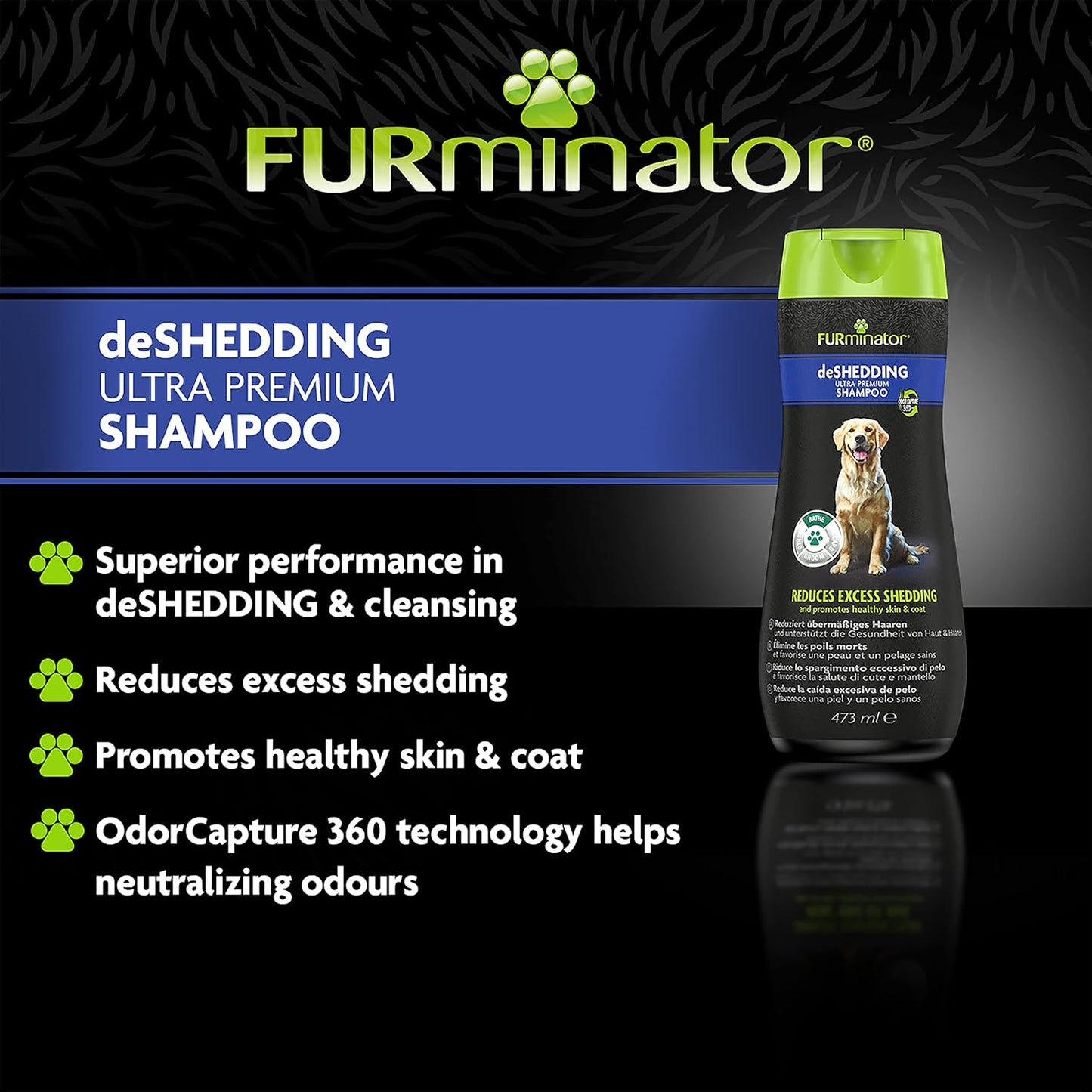 FURminator Deshedding Shampoo For Dogs 473ml, Colourless