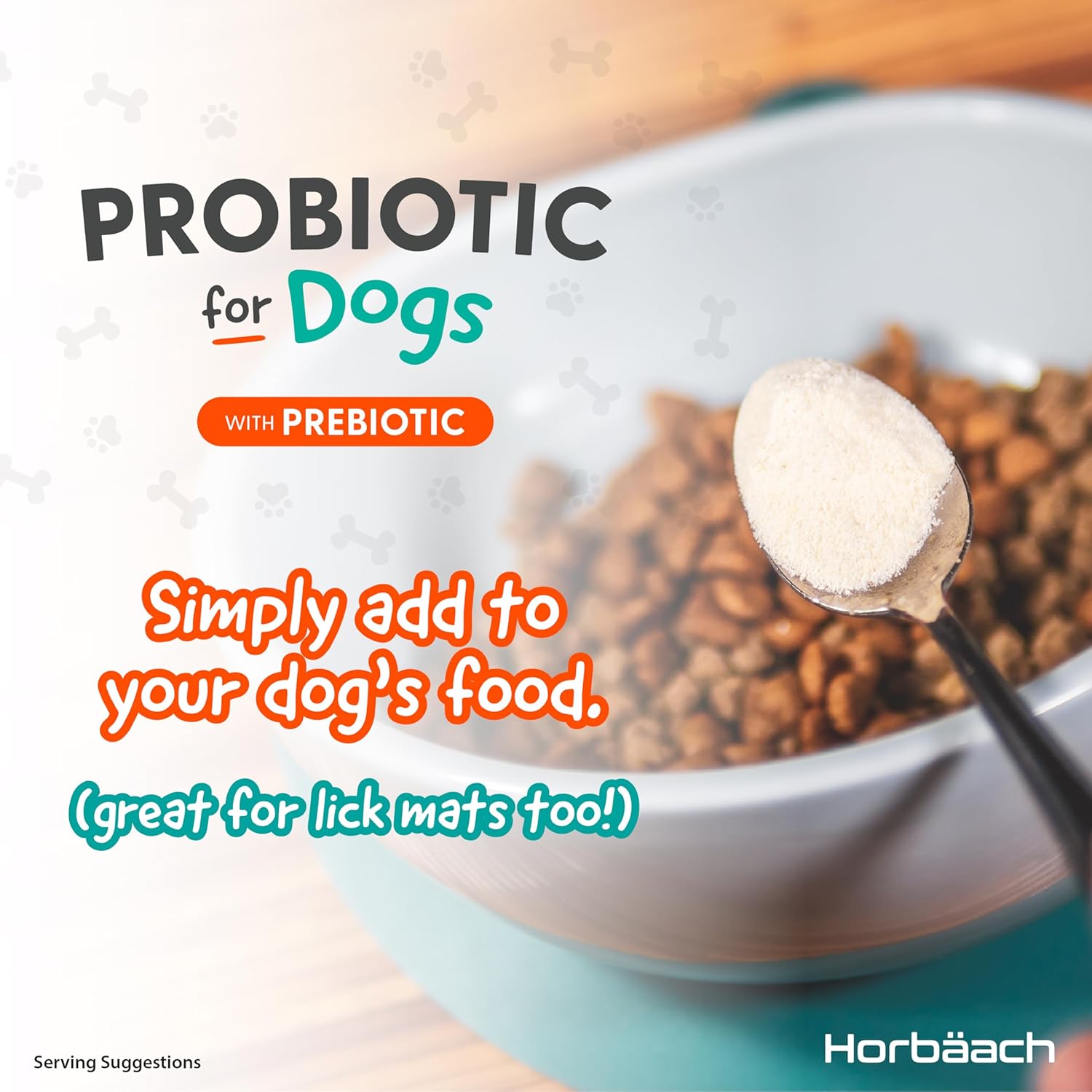 Dog ProBio Powder with Prebiotic for Gut Health | Chicken Liver Flavour | Digestive Health Mix with 6 Billion CFU | 100g | by Horbaach