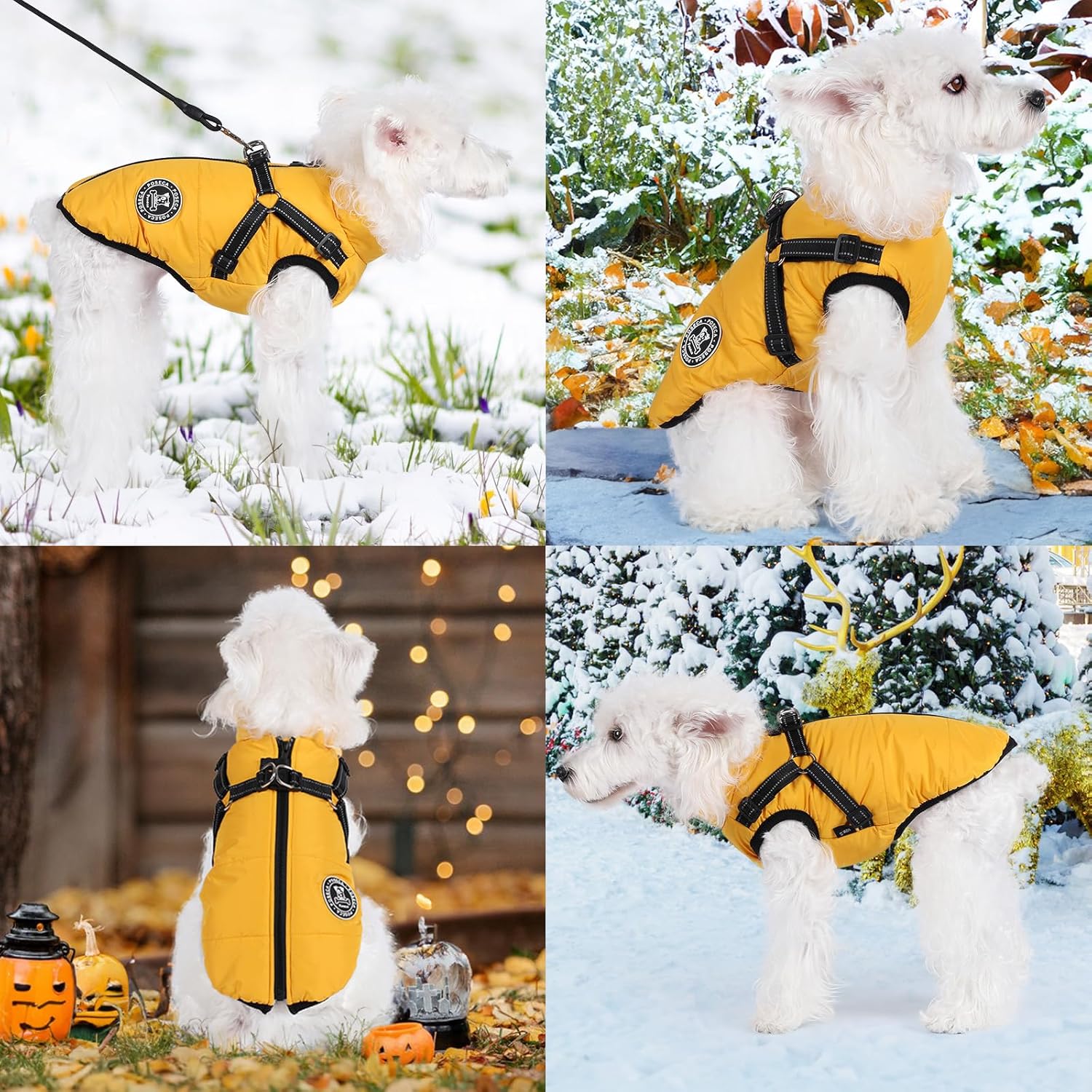 Poseca Dog Clothes for Small Dogs Dog Coat Waterproof Winter Jacket Warm Vest Dog Clothes Dog Coat Warm Winter Dog Jacket with Dog Harness for Small Medium Large Dogs - Comfort Style