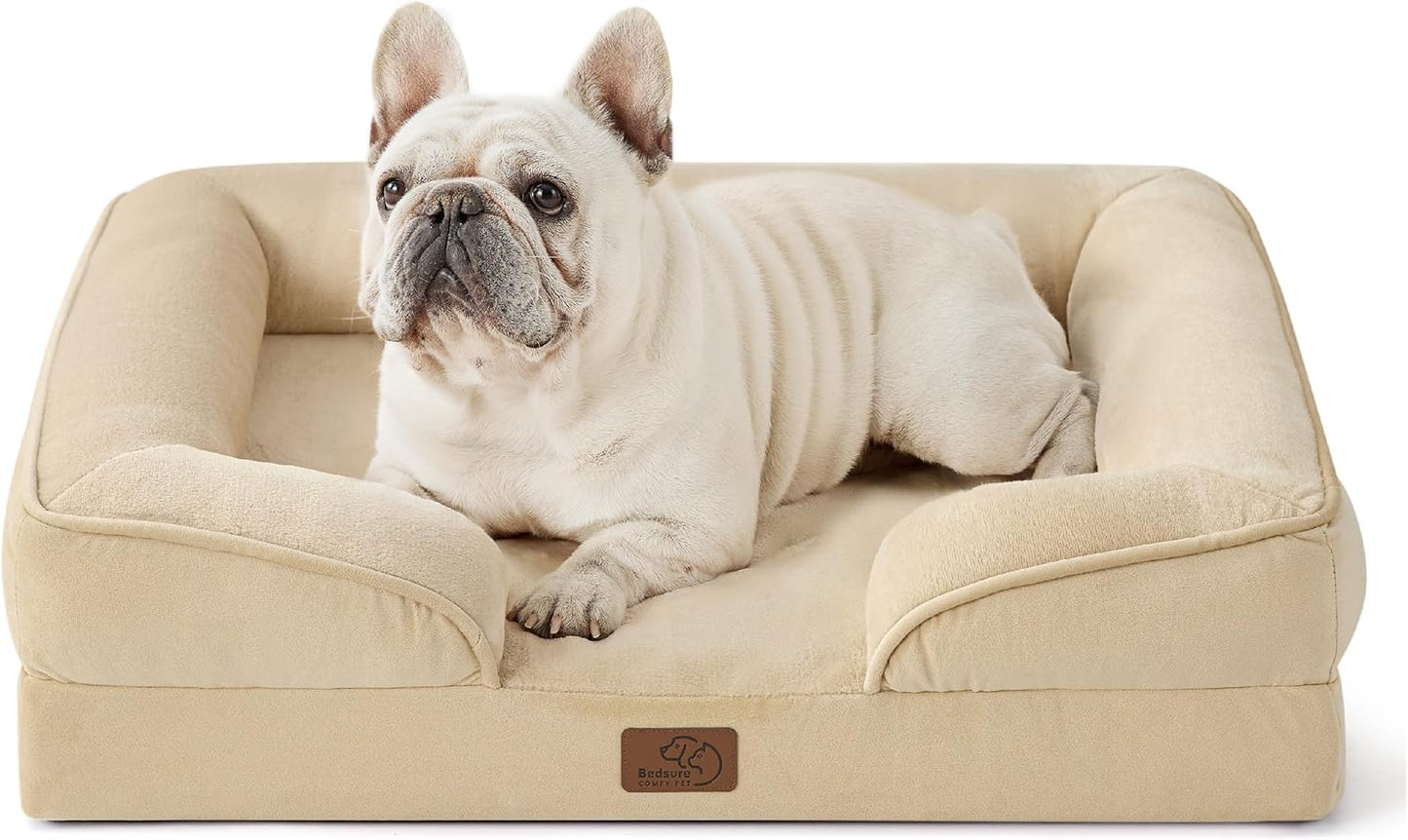 Bedsure Dog Sofa Bed Extra Large - Washable Orthopedic Dog Beds and Couch with Removable Flannel Zipper Cover, XL Waterproof Human Dog Bed for Adults, 106x80x16cm - Comfort Style