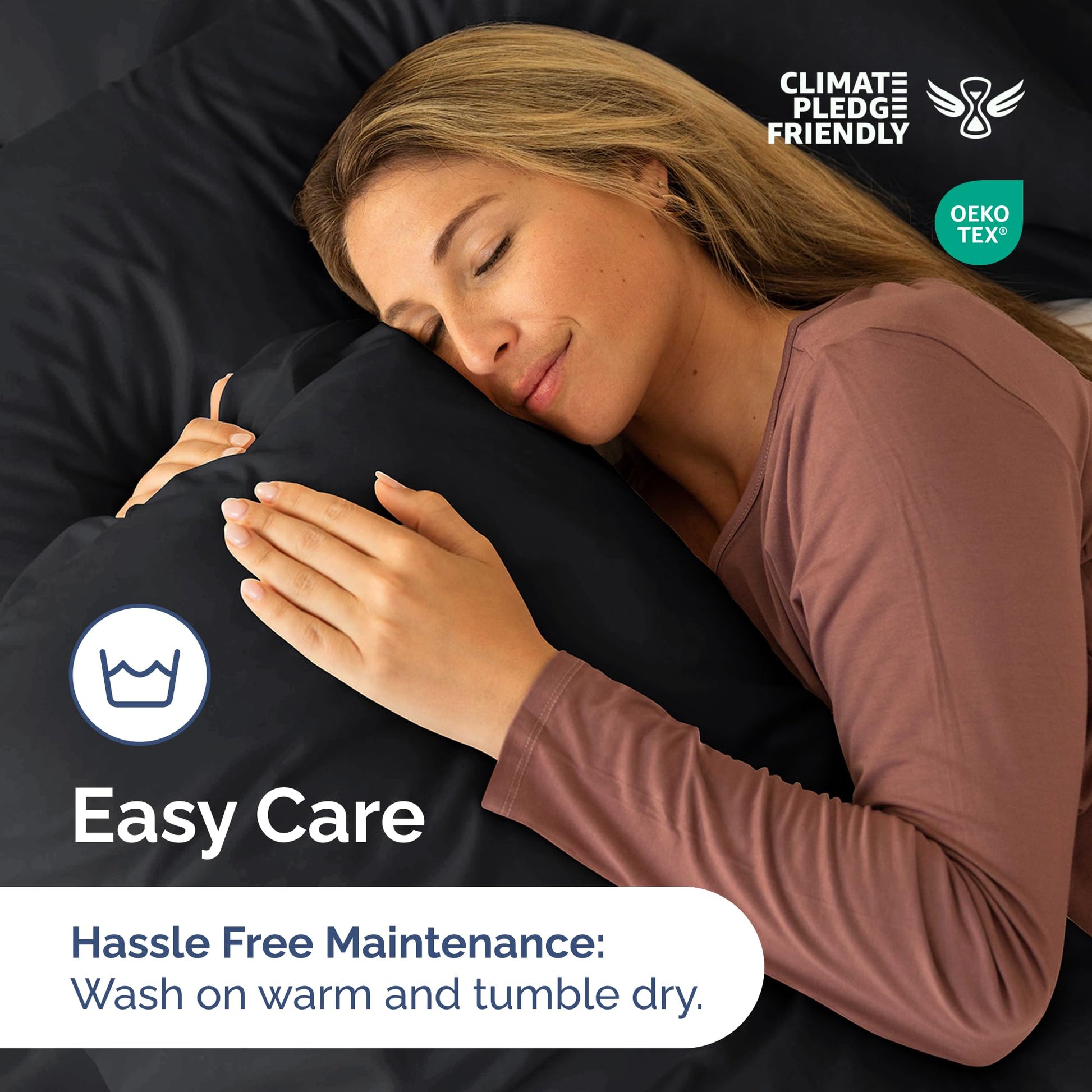 Bedding Duvet Quilt Cover Set with 2 Pillowcases - Hotel Quality - Cooling, Wrinkle-Free, Machine Washable with Zipper & Corner Ties - Super Soft Microfibre-Polyester - Comfort Style