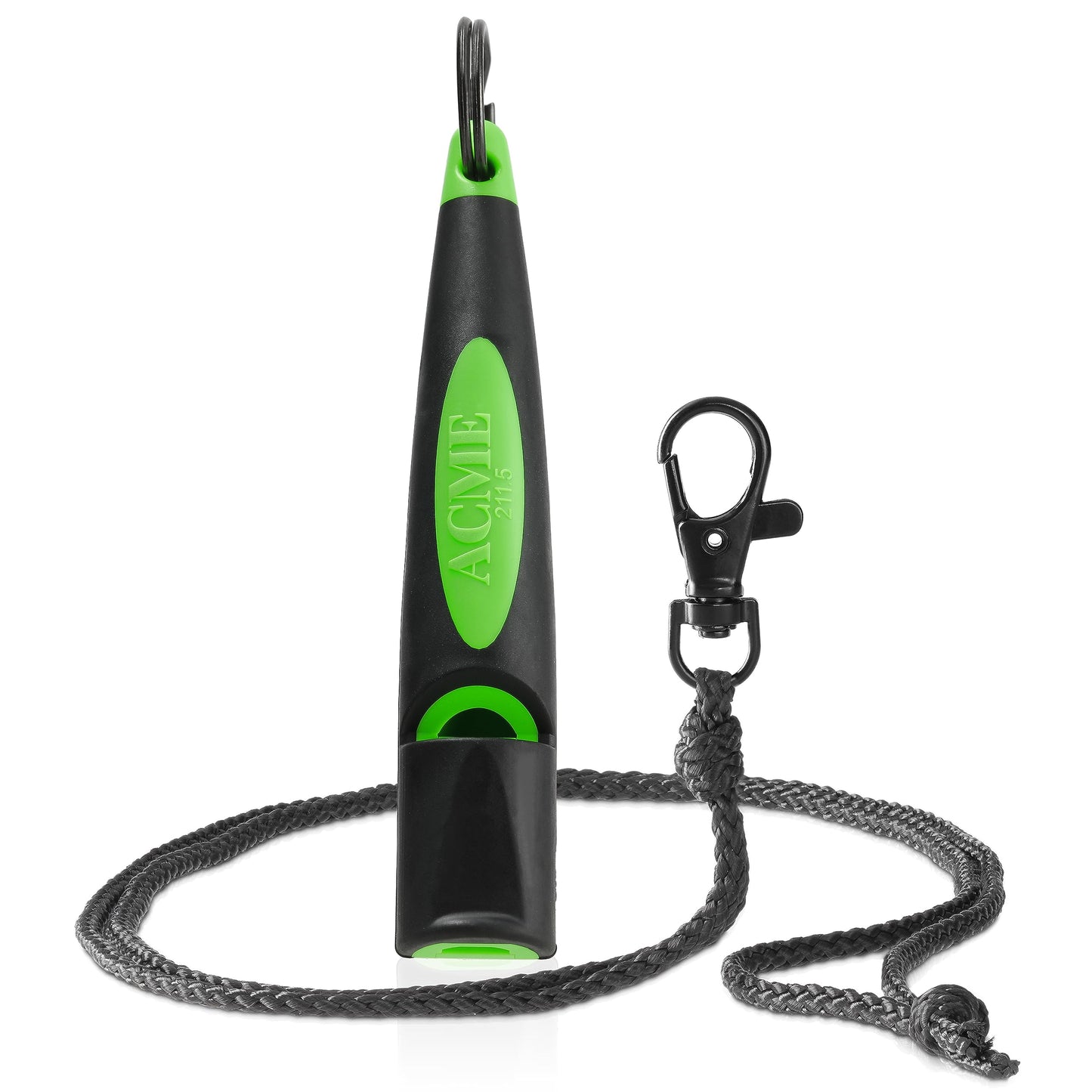 ACME Dog Whistle No. 211.5 (Update 2023) with Free Whistle Band in Matte Black, Alpha, Ideal for Callback, Long Range, Frequency Standardised (Black/DG Orange)