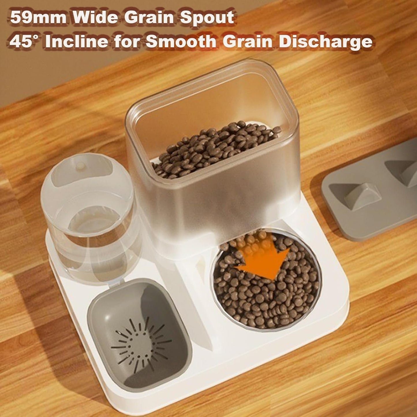 Automatic Food Feeder and Waterer Set 3.2L, 2 Packs Automatic Feeder and Waterer Set,Plastic Dog Food Dispenser and Dog Water Dispenser for Small&Medium Dogs Cats 30x15.5x25cm - Comfort Style