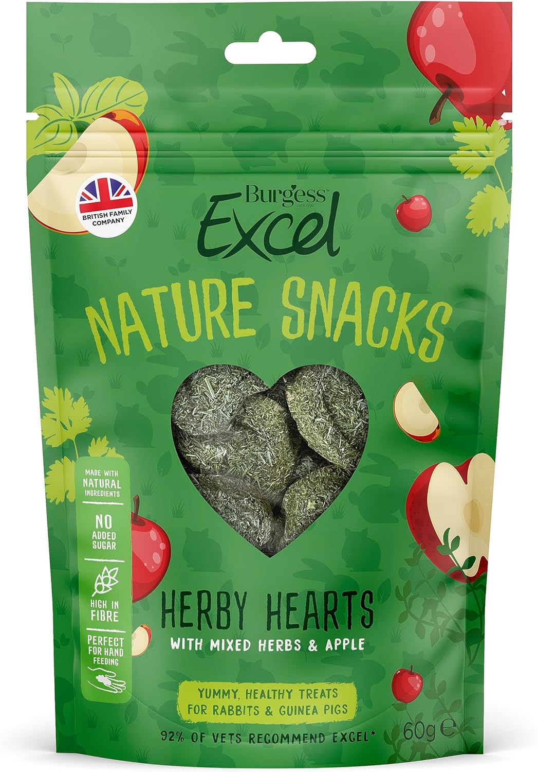 Excel Burgess Forage and Feast Hay Bar with Rose for rabbits, guinea pigs, and chinchillas, 60g - Comfort Style