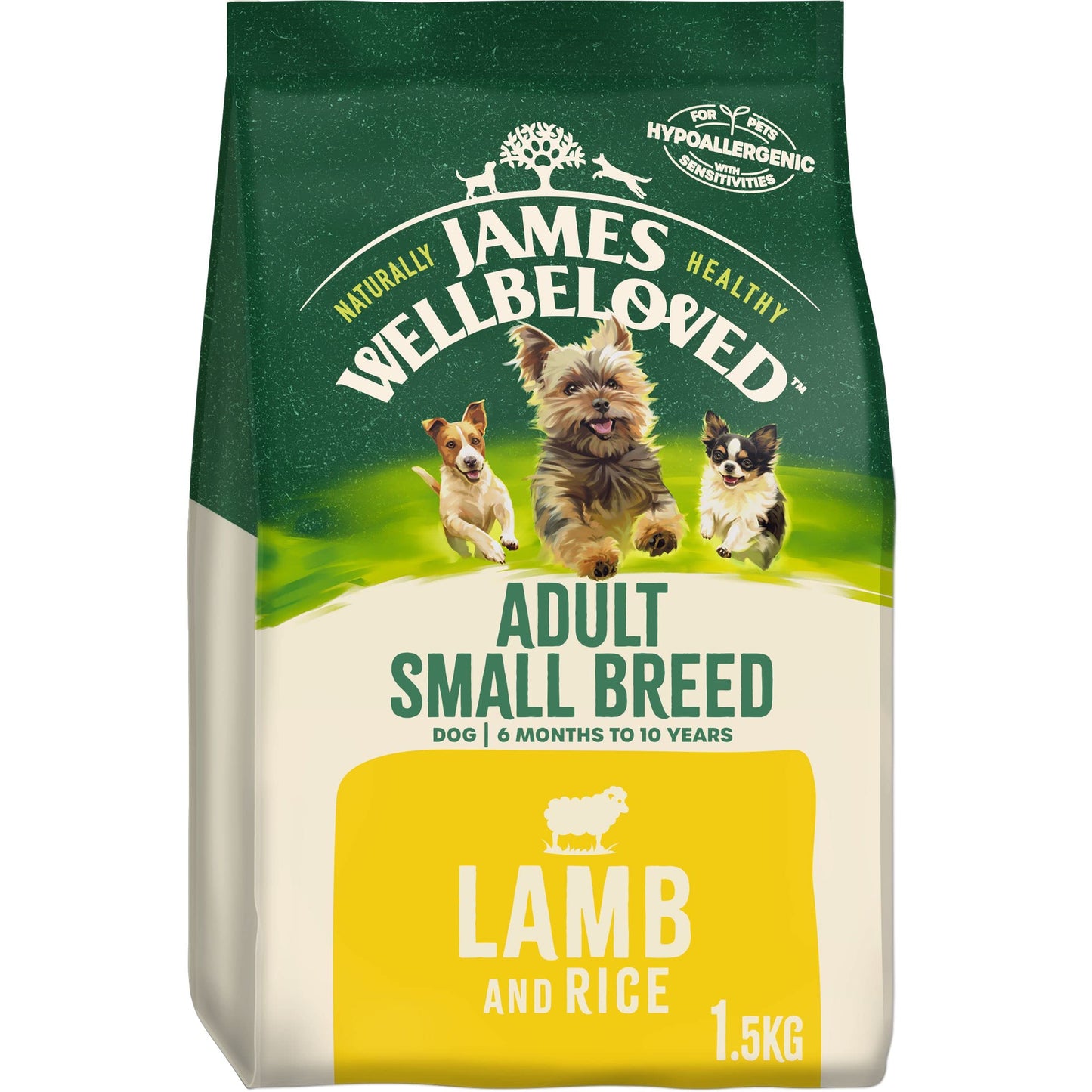 James Wellbeloved Hypoallergenic Dry Dog Food for Adult Small Breed Chicken & Rice 1.5 kg
